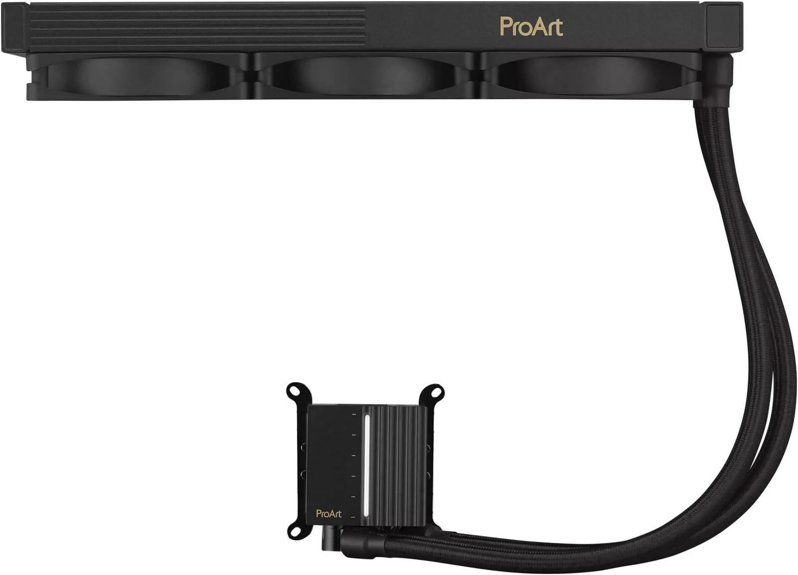 خنک کننده مایع پردازنده ASUS ProArt LC 360، طول رادیاتور 360 میلی متر، 3 عدد فن 120 میلی متری Alphacool Apex Stealth Metal، سرعت فن 3000 دور در دقیقه، جریان هوای 68.99 CFM، صفحه مسی پردازنده، مشکی | 90RC0120-M0UAY0