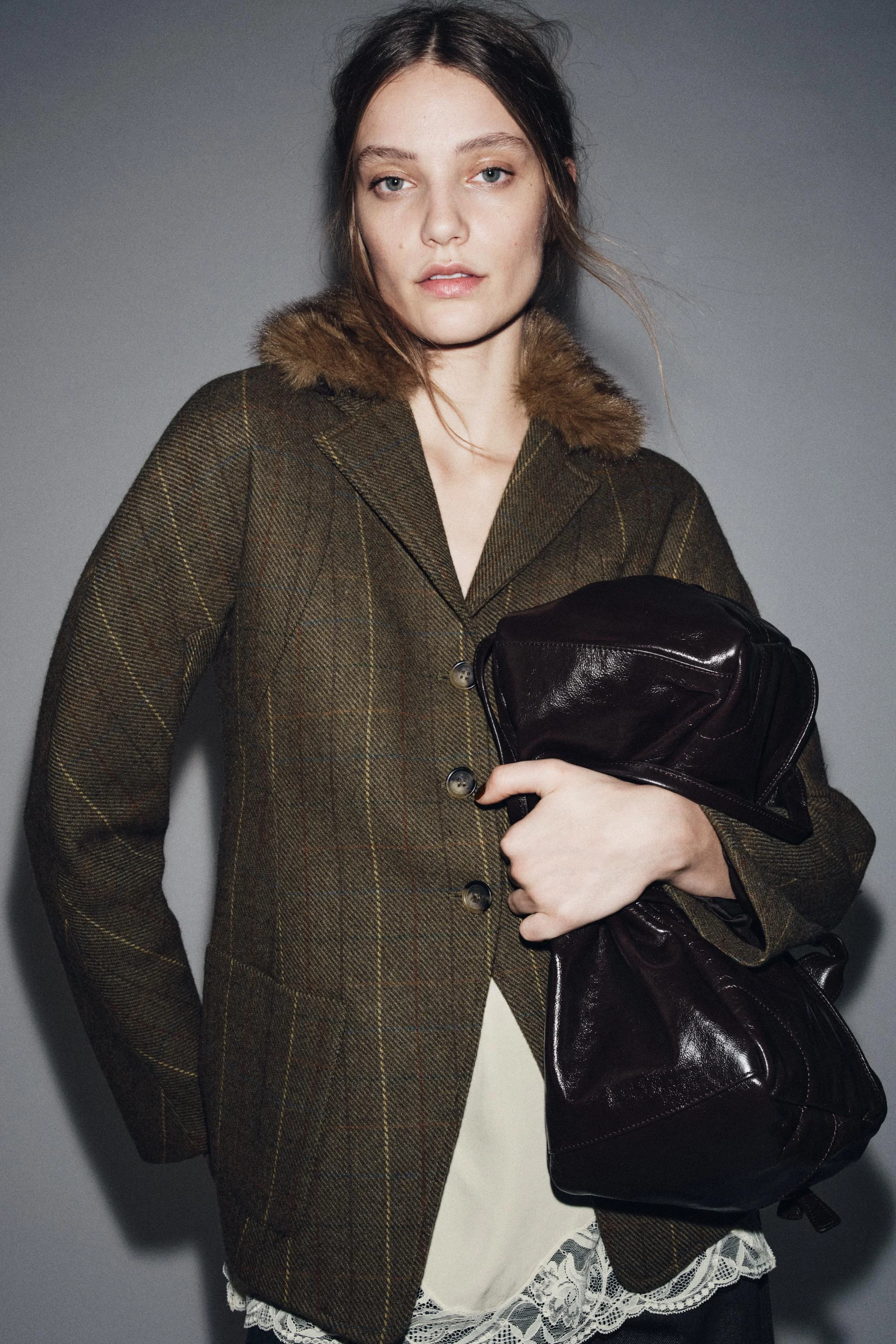 کت تک زنانه با ترکیب پشم، کالکشن ZW