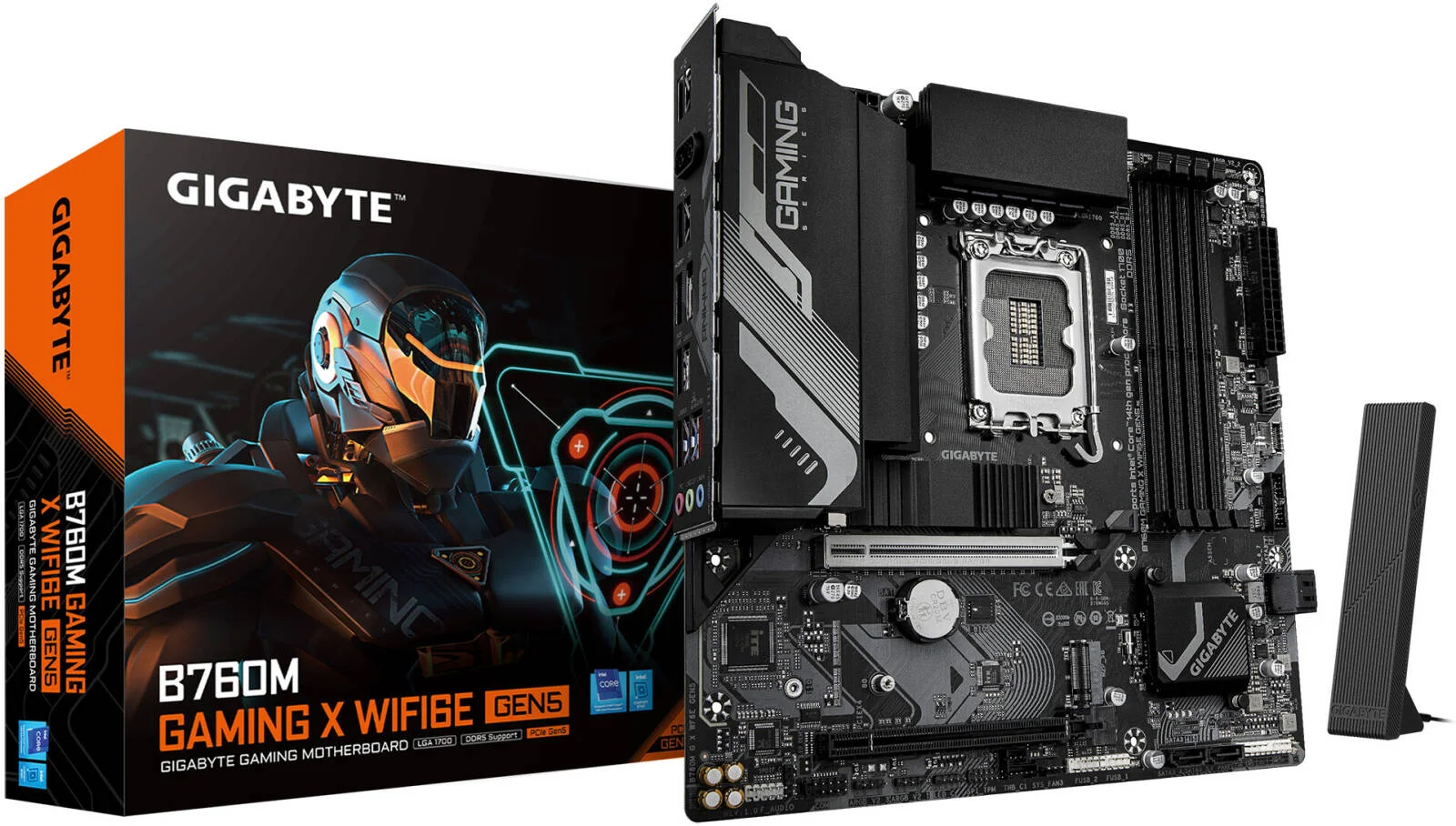 مادربرد GIGABYTE B760M Gaming X WIFI6E GEN5 m-ATX اینتل، چیپست Intel B760، اسلات 4x DDR5 DIMM، حداکثر حافظه 256 گیگابایت، 1x PCIe 5.0 x16، 2x اسلات M.2 | B760M-G-X-WF6E-GEN5