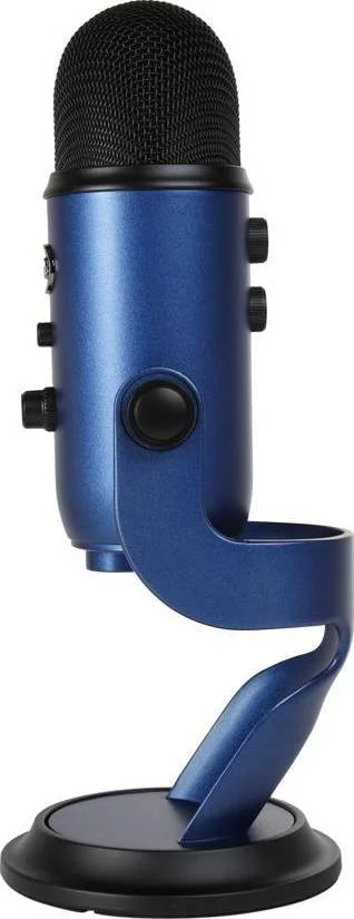 میکروفون USB لاجیتک Blue Yeti، حساسیت 120 دسی بل، USB سیمی، برای پادکست/استریم/ASMR و موارد دیگر، کیفیت پخش صوتی 48 کیلوهرتز / 16 بیتی، آبی نیمه شب | 988-000232 / 988-000499