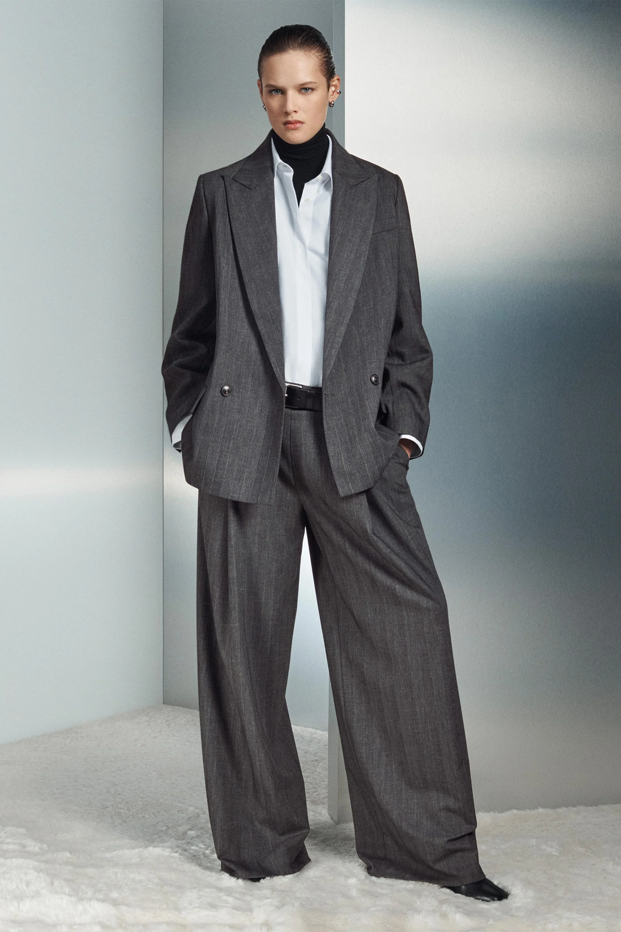 کت بلیزر راه راه با پشم ZW COLLECTION