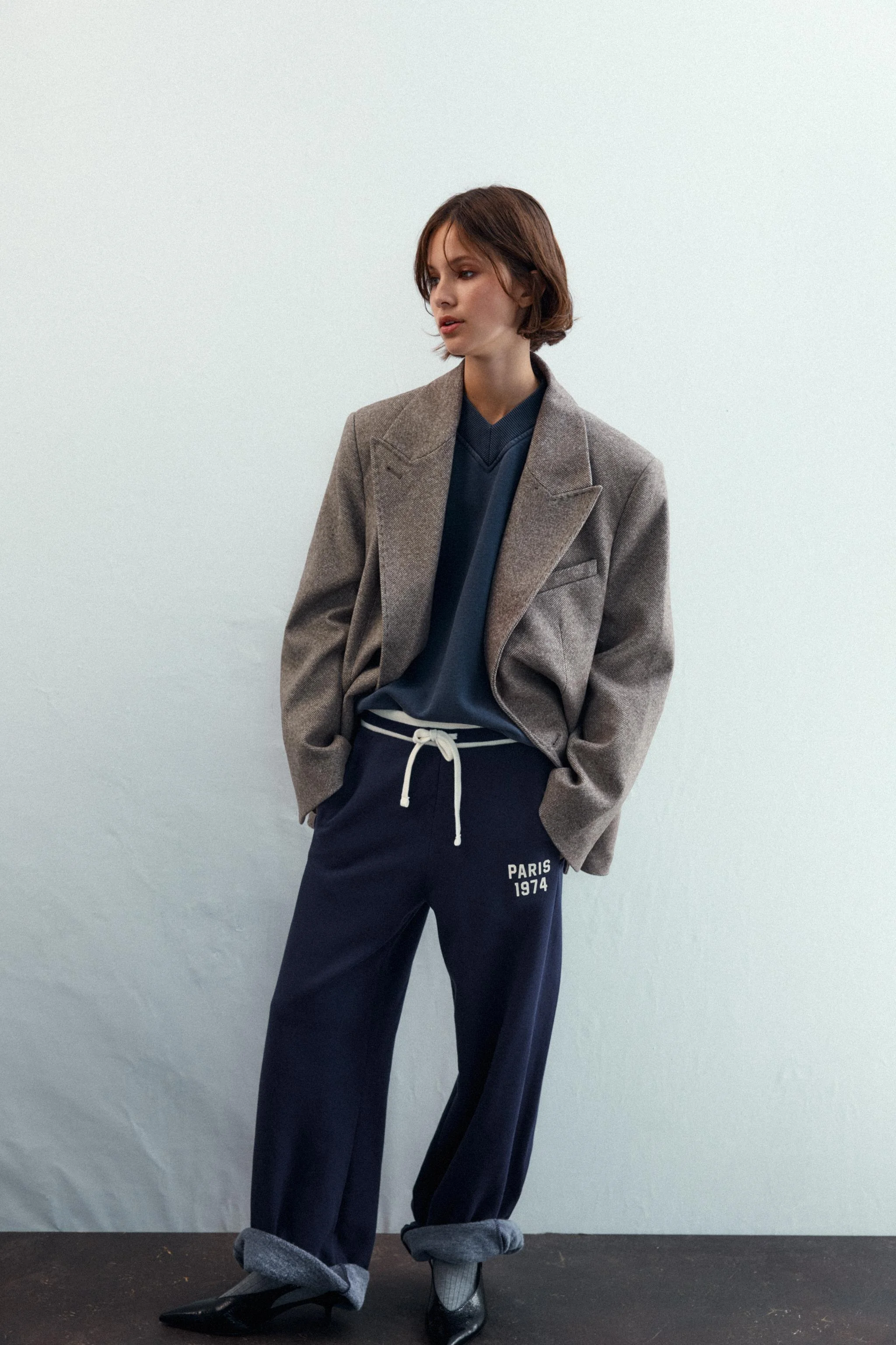 کت بلیزر طرح شاه‌ماهی با اپل سرشانه