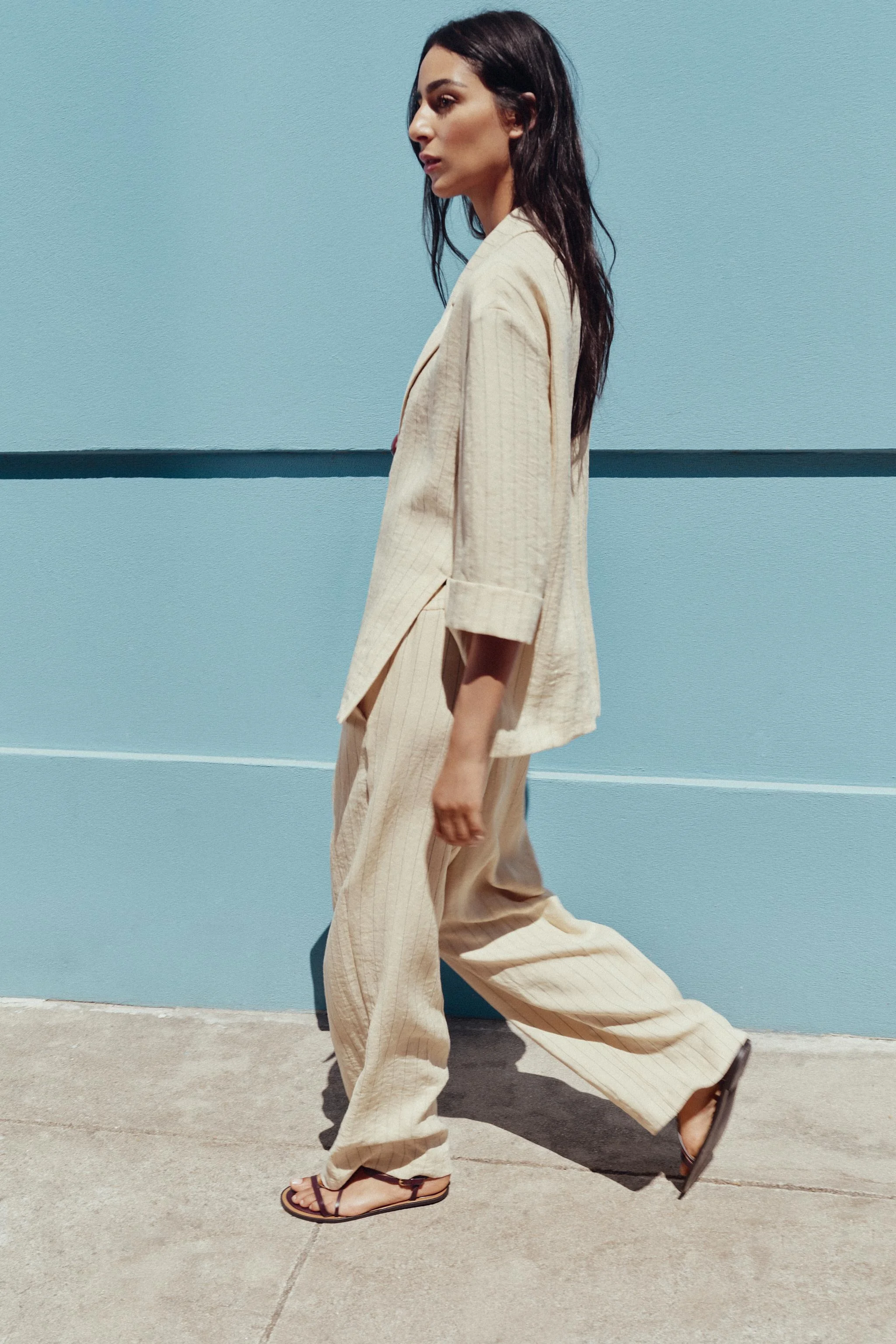 بلیزر راه راه دکمه دوبل