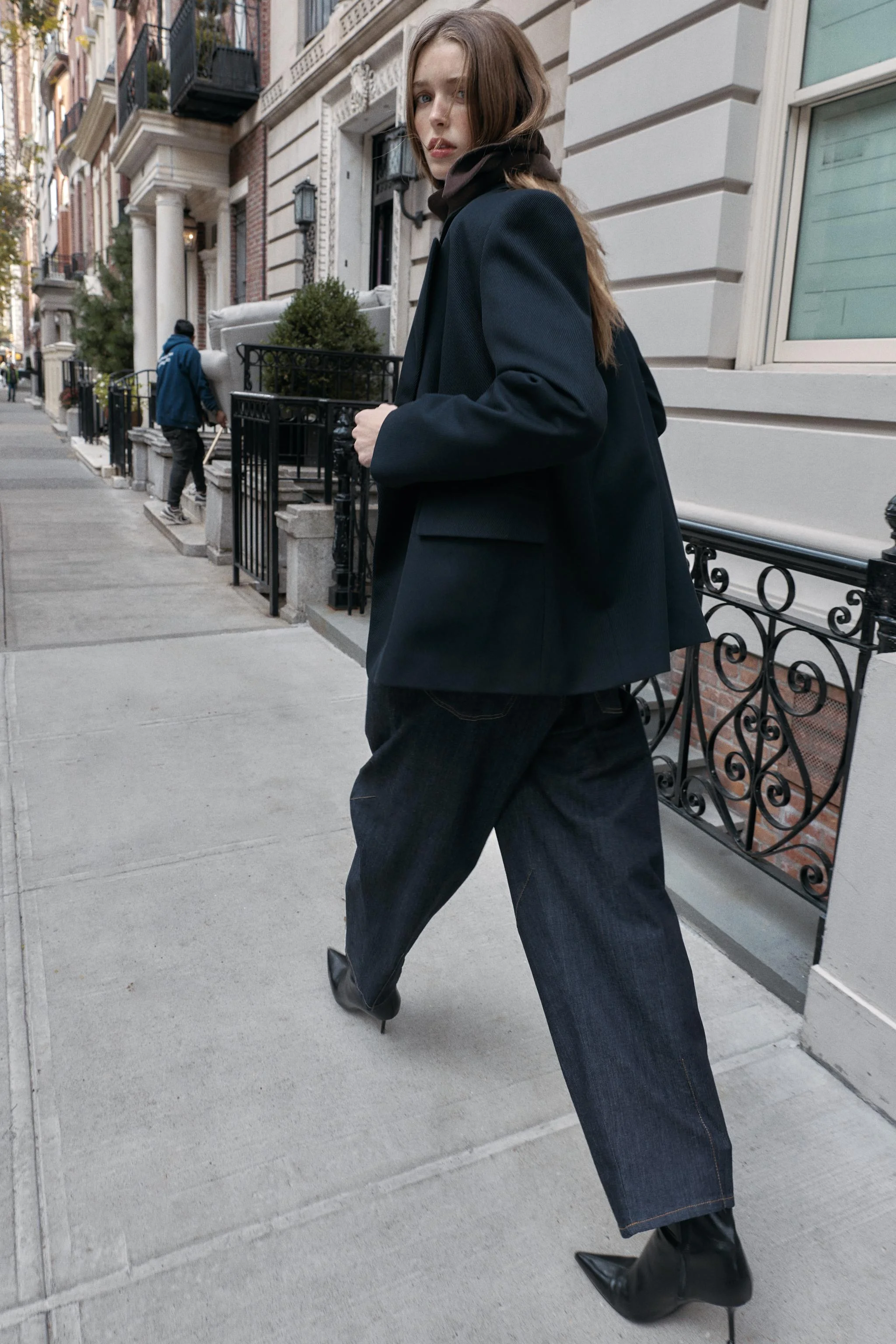 بلیزر توییل اورسایز دکمه دوبل