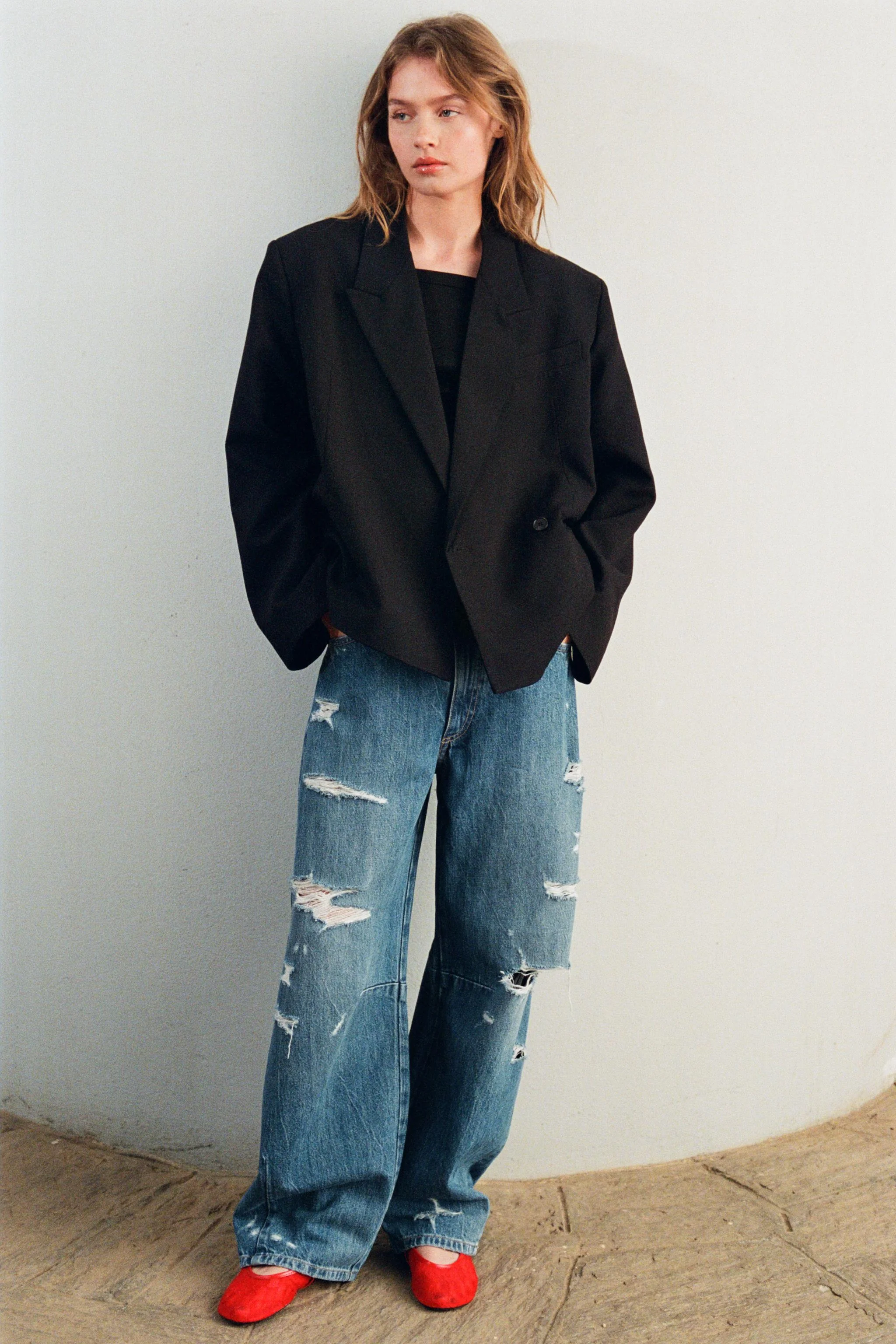 بلیزر کوتاه دکمه دوبل