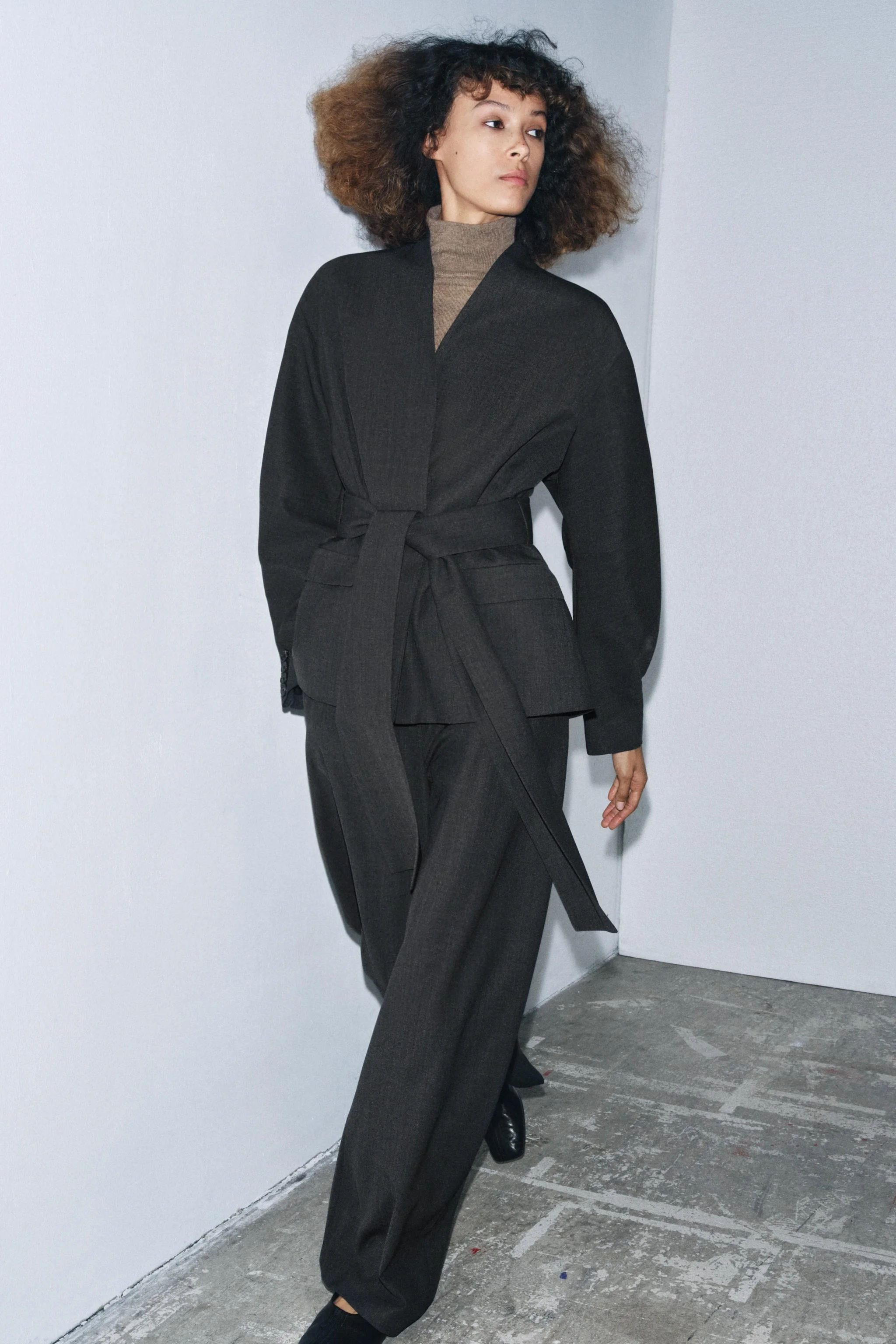 کت بلیزر کیمونویی با ترکیب پشم ZW COLLECTION