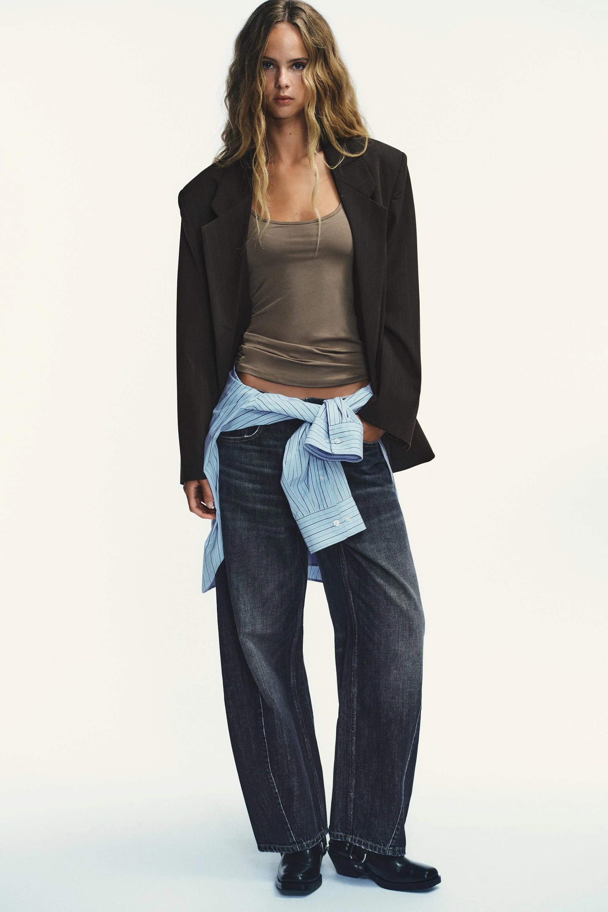 کت بلیزر راه راه بزرگ