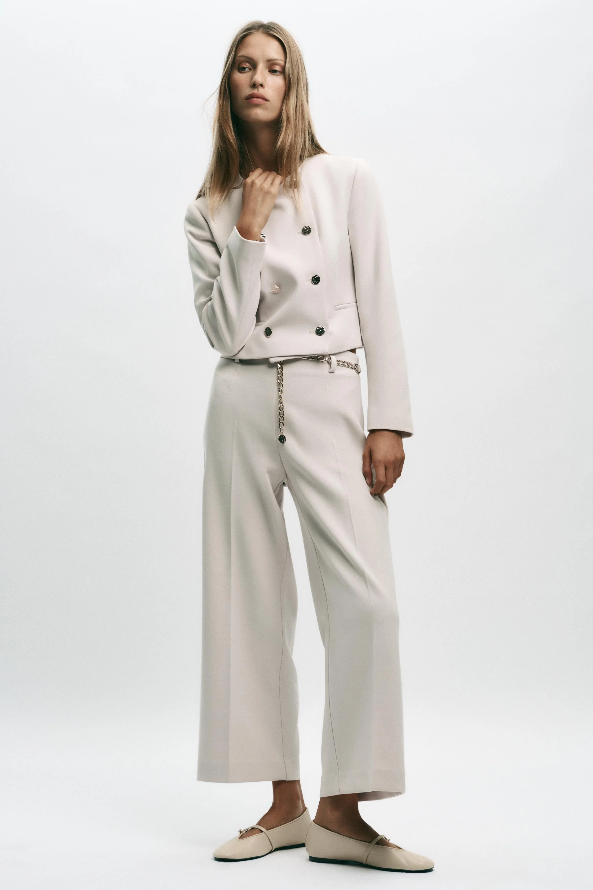 کت بلیزر کوتاه دکمه دوبل