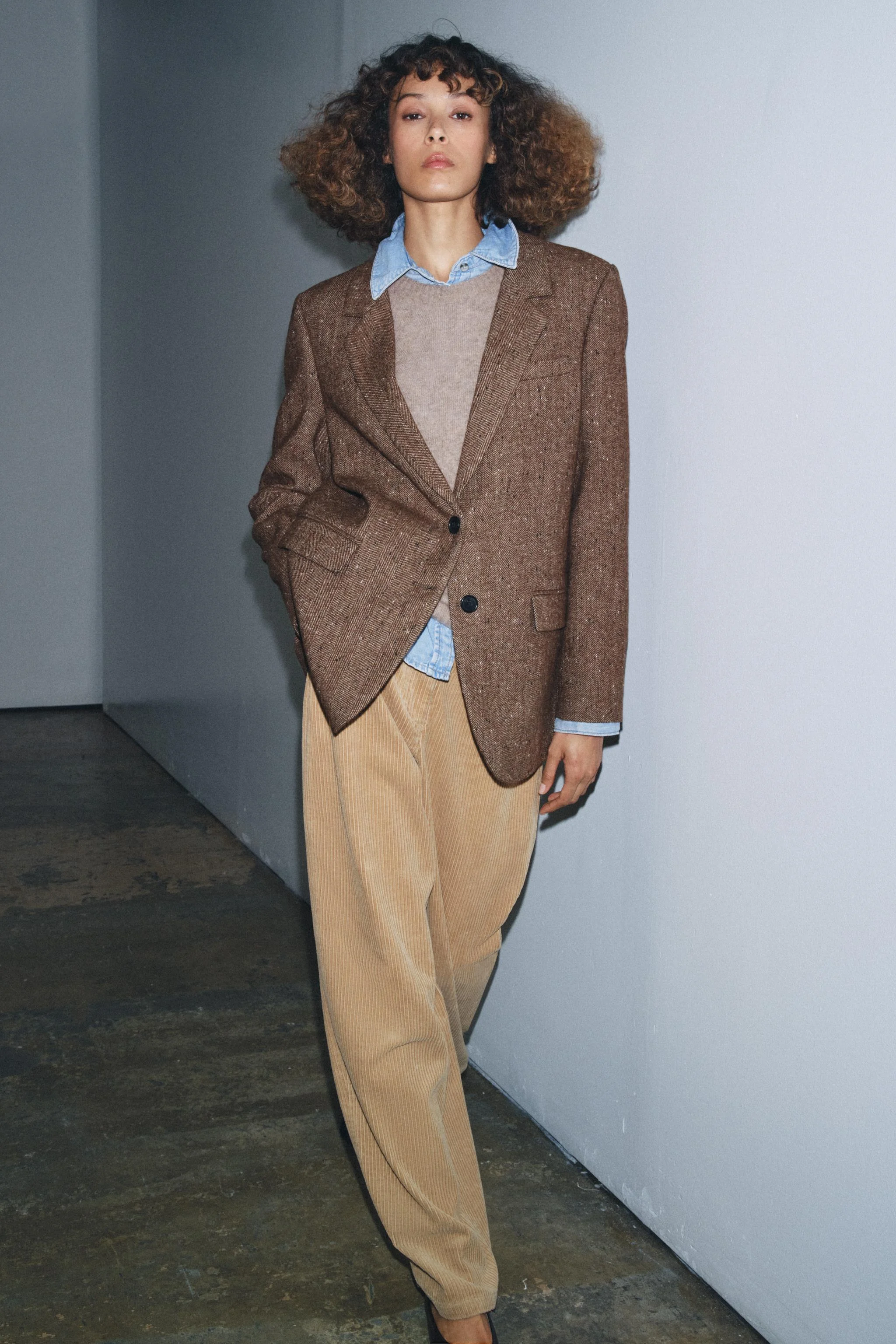 کت تک زنانه بافت پشمی زیگزاگی ZW COLLECTION