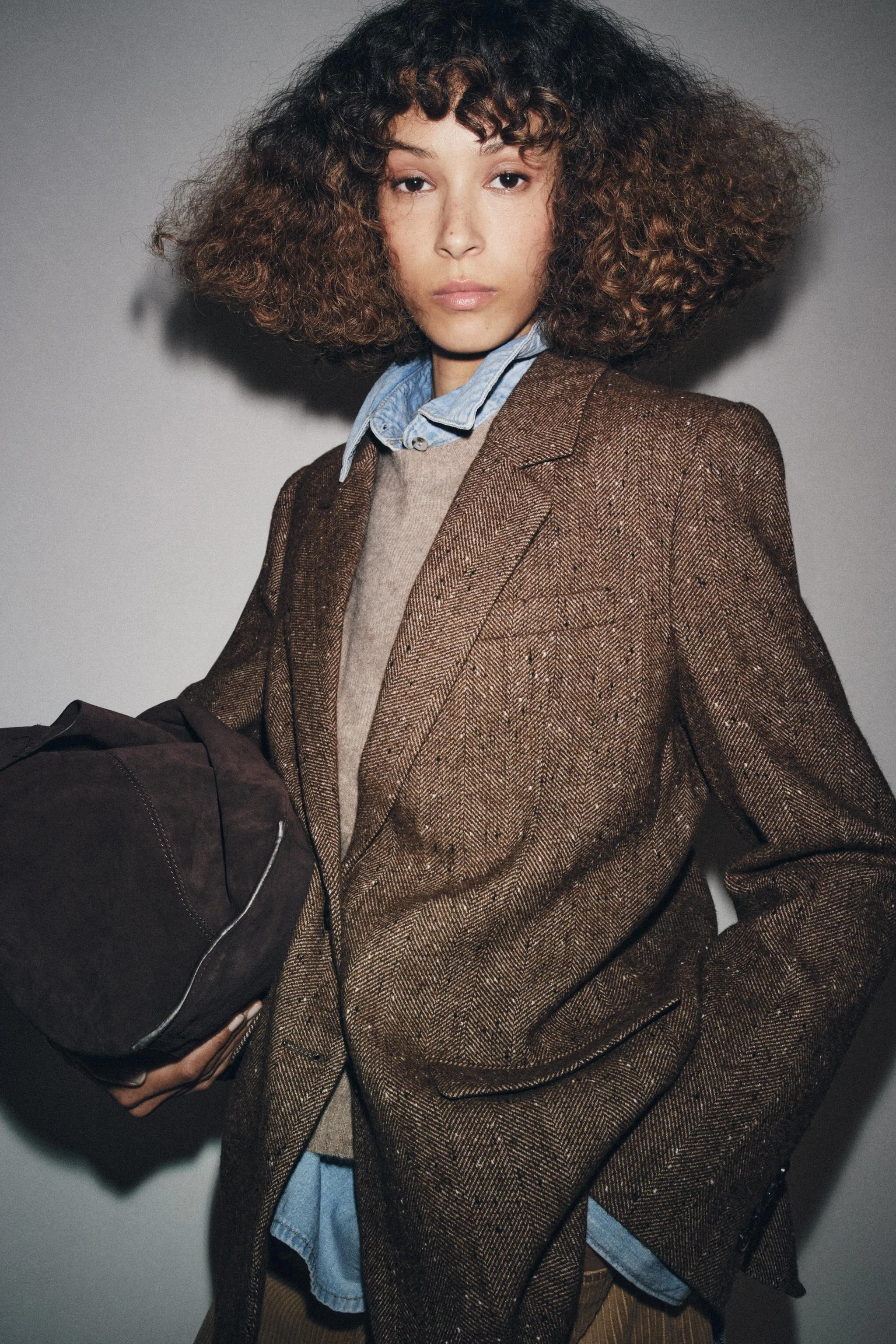 کت تک زنانه بافت پشمی زیگزاگی ZW COLLECTION