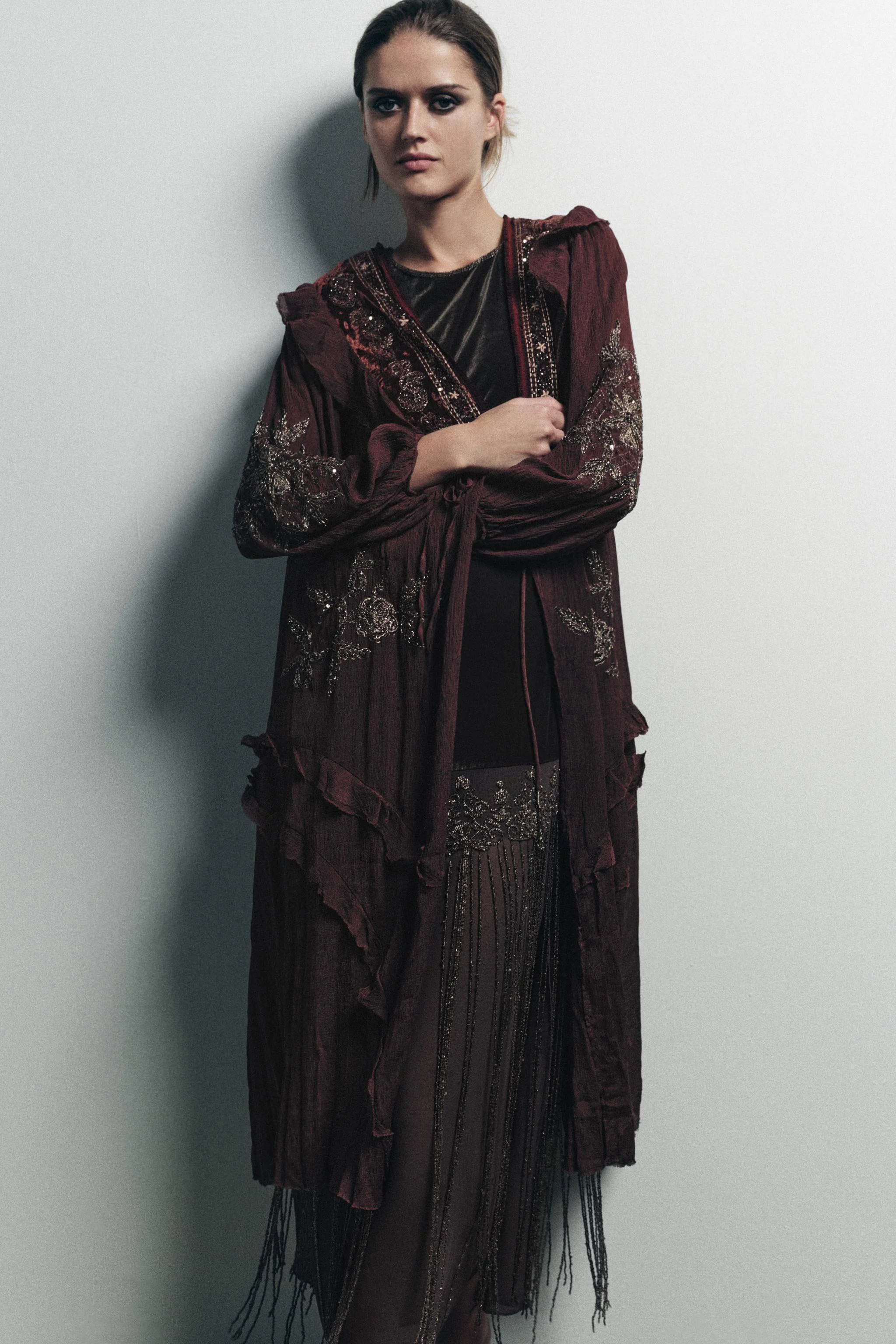 تاپ ترکیبی ژرژت پولک‌دار