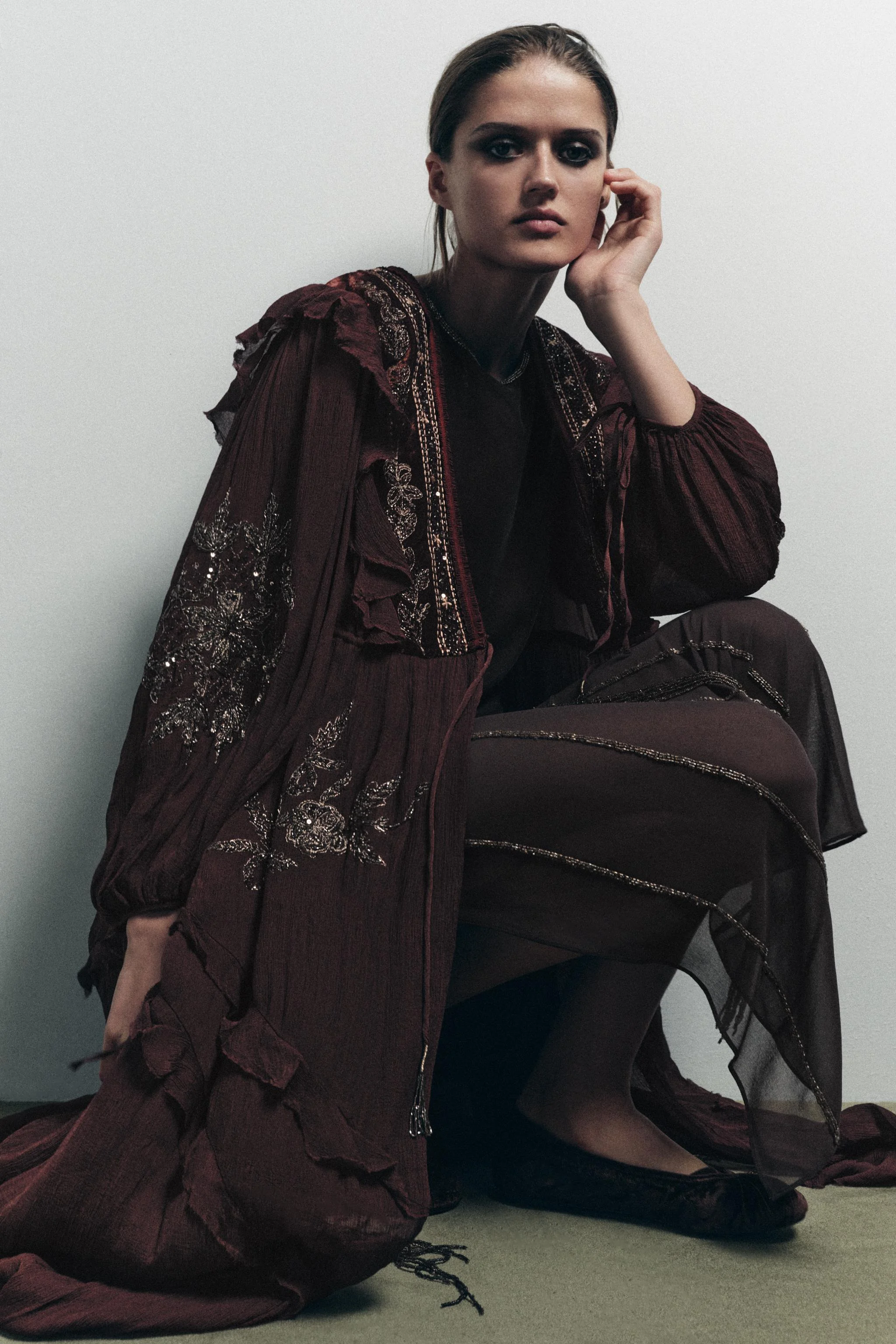 تاپ ترکیبی ژرژت پولک‌دار