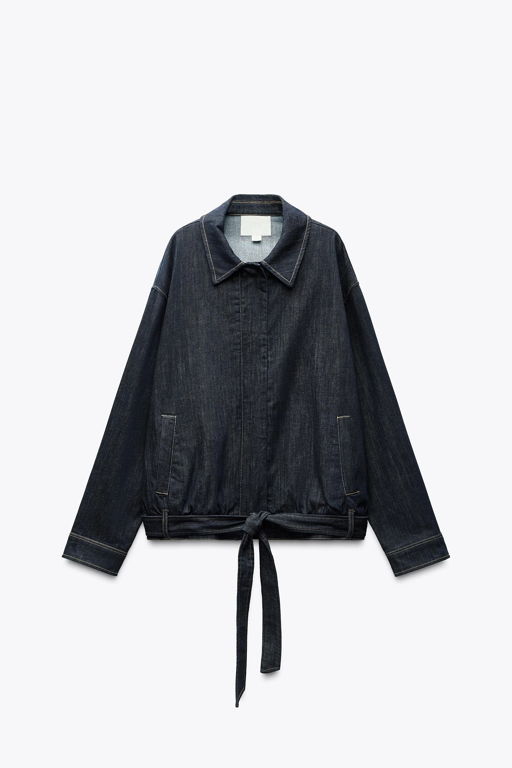 کت جین کمربند دار تی آر اف