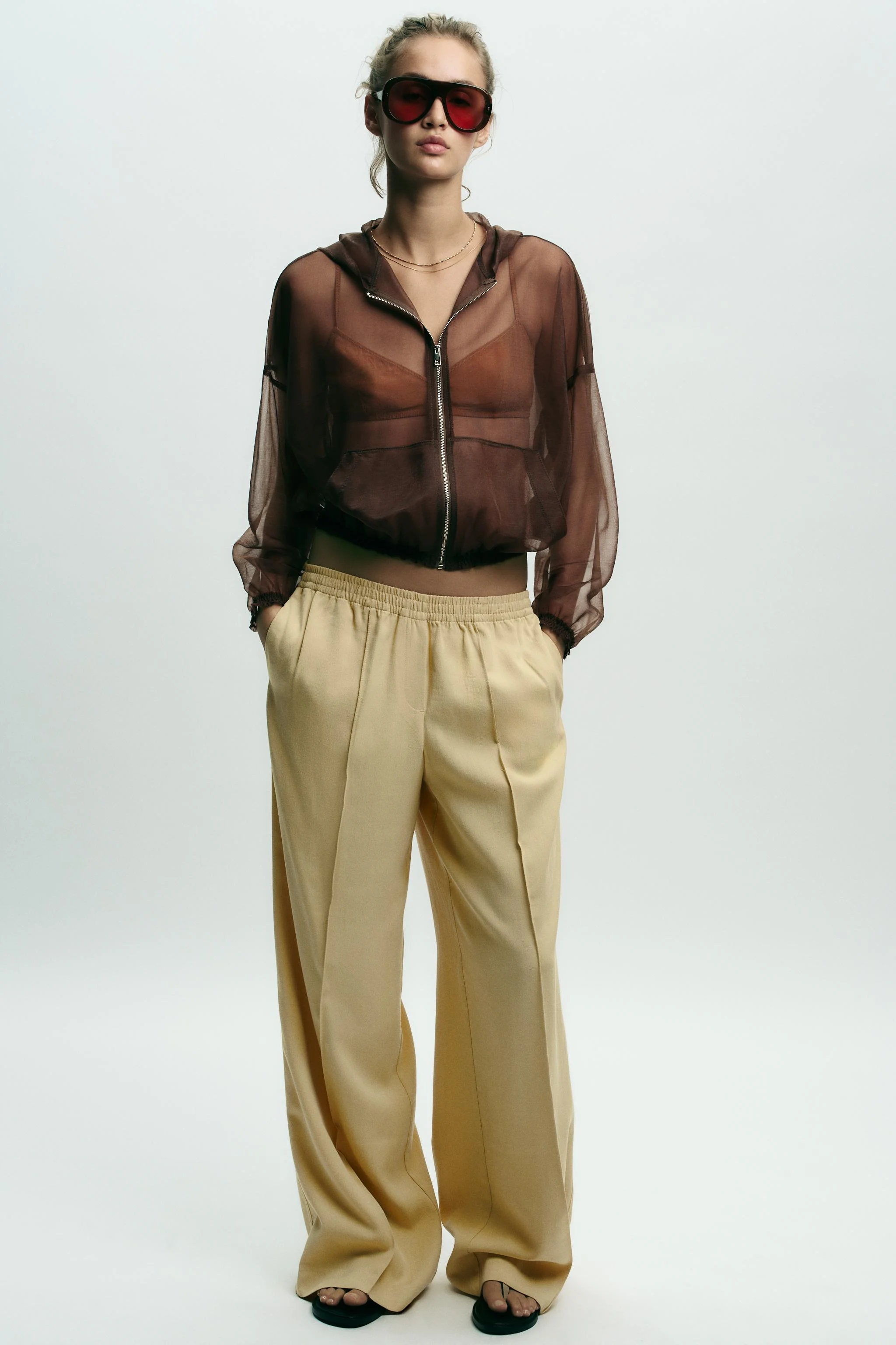 ژاکت ارگانزا کلاه دار