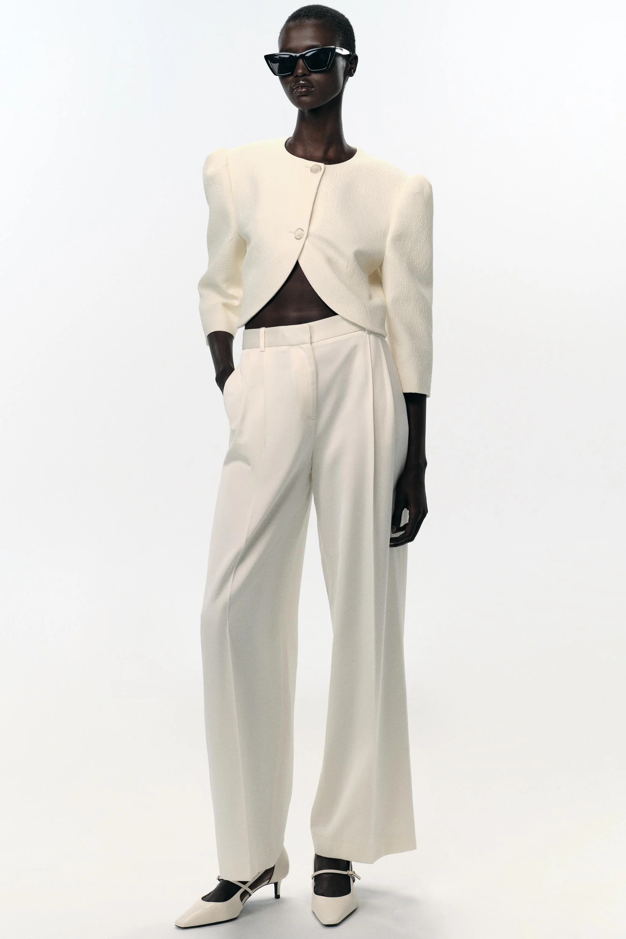 کت بلیزر آستین پفی کوتاه