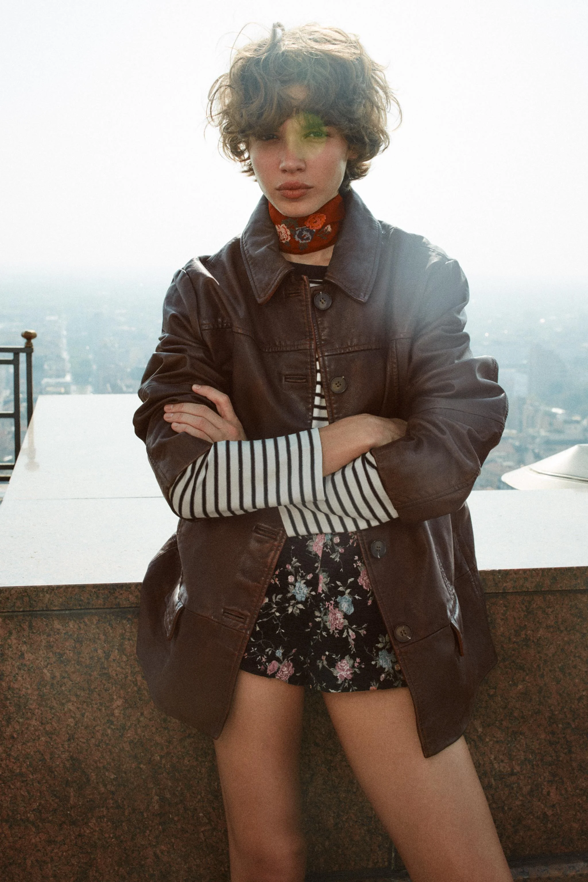 کت چرمی با افکت شسته شده