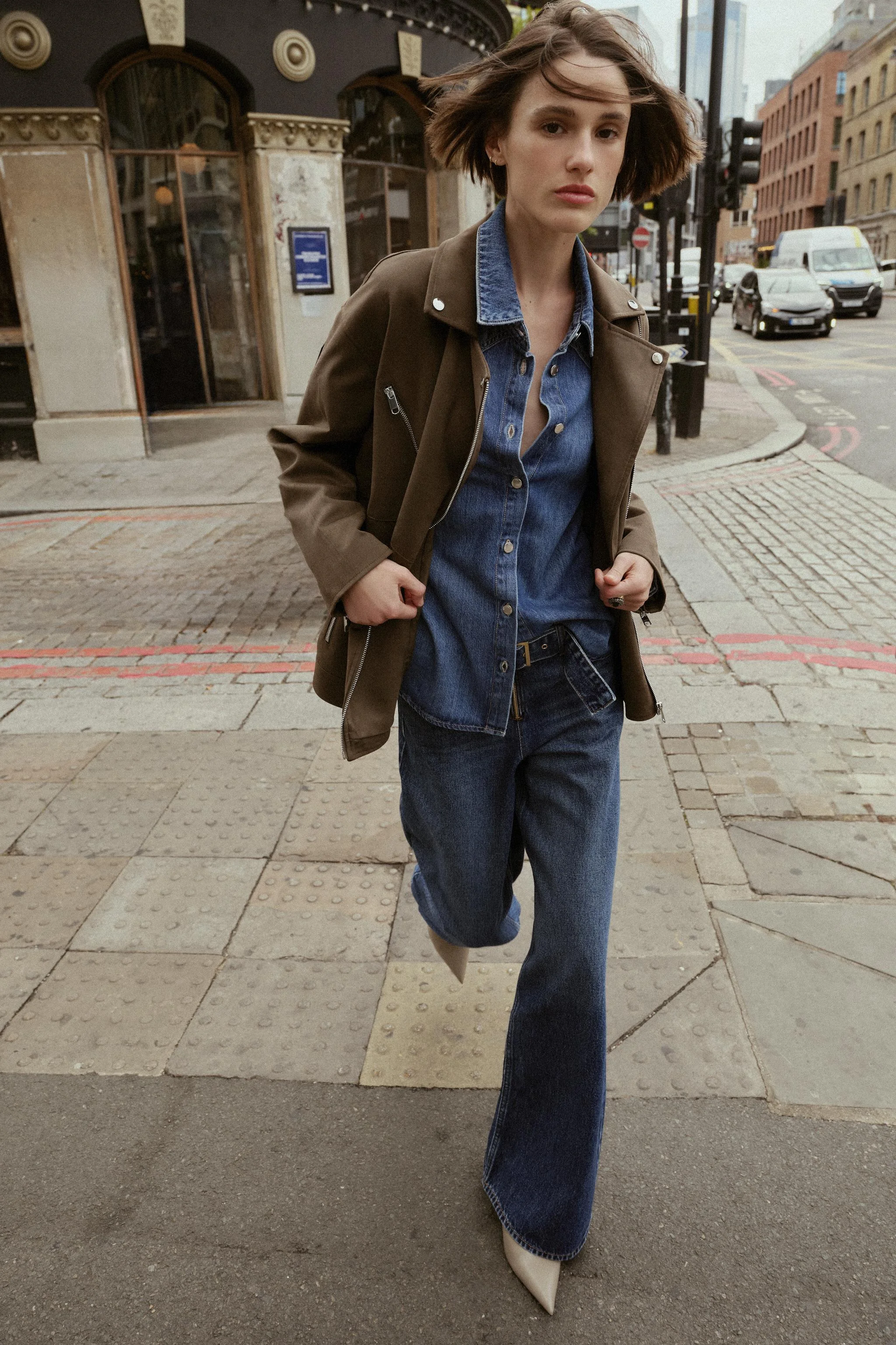 کت موتورسواری جیر مصنوعی