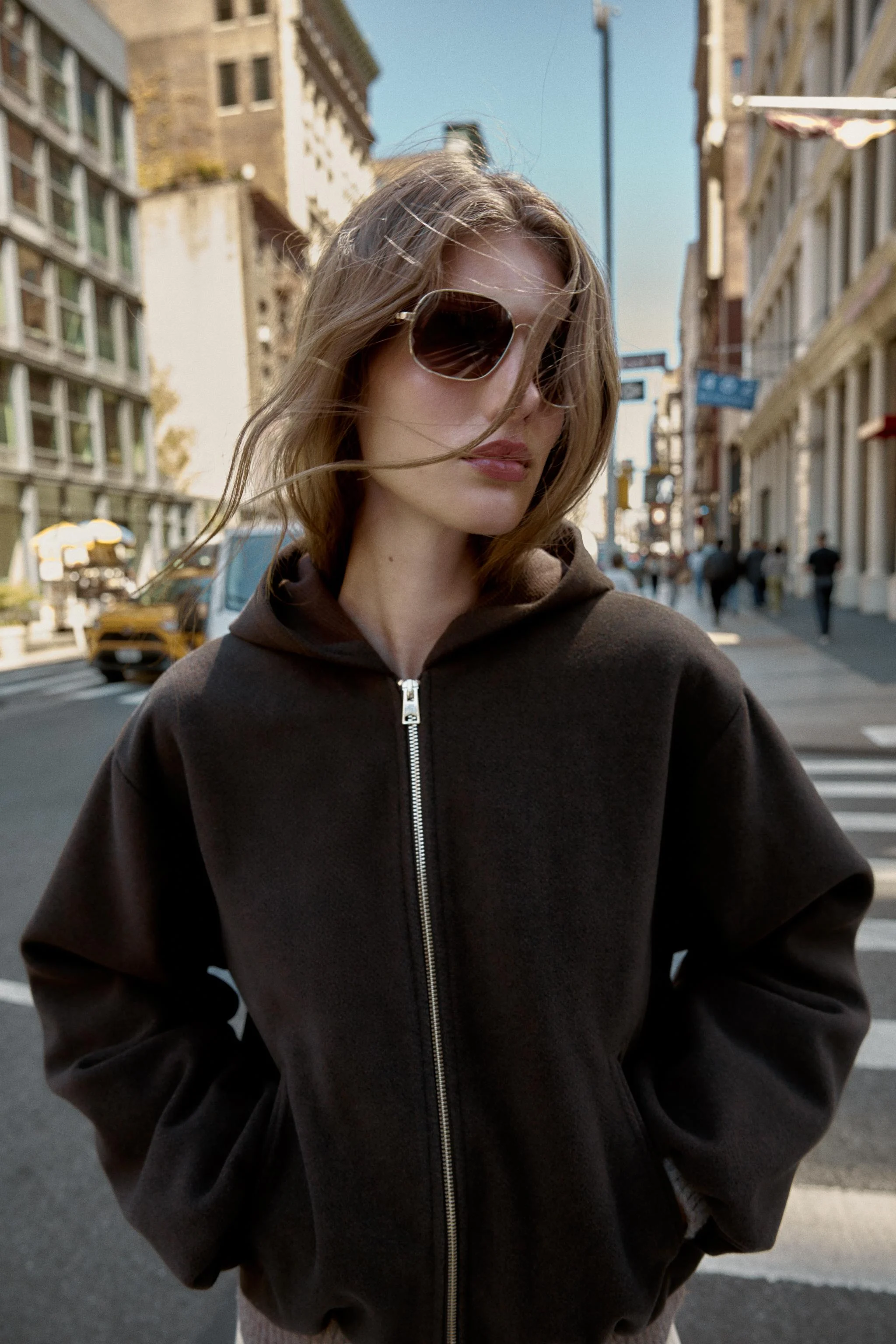 ژاکت کلاه دار با لبه کشی