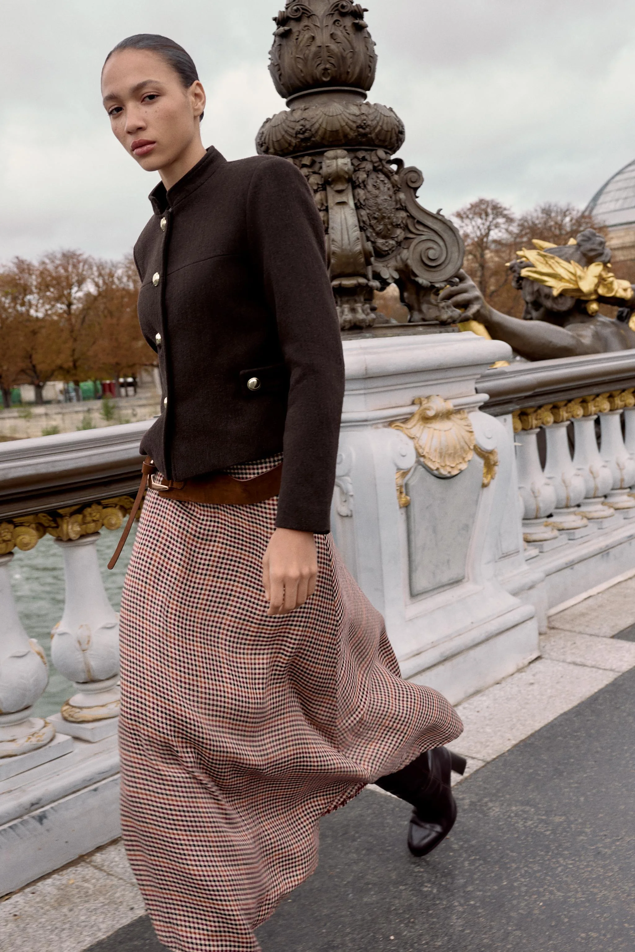 کت یقه ایستاده با ترکیب پشم کت یقه ایستاده با ترکیب پشم