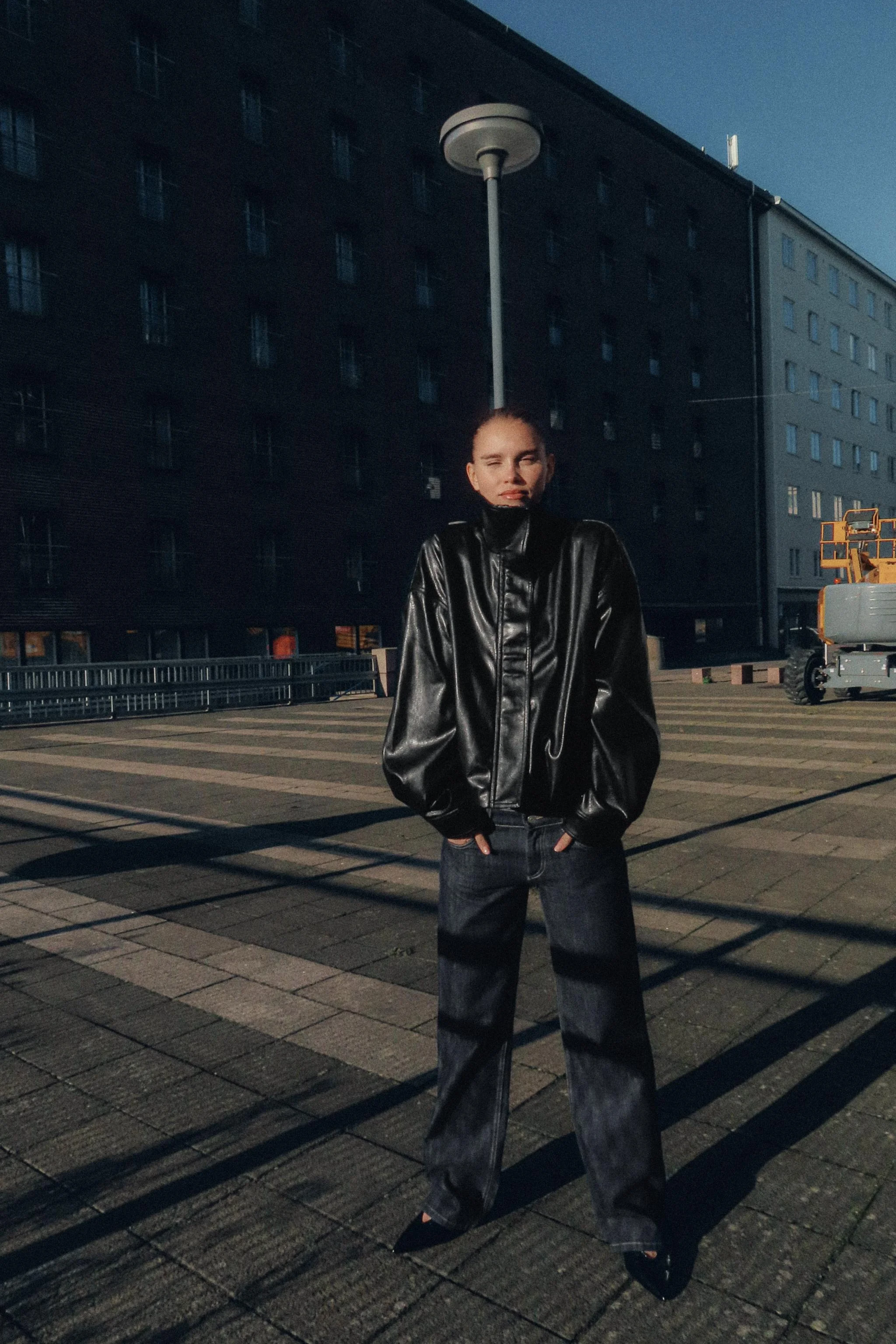 کت حجیم چرم مصنوعی