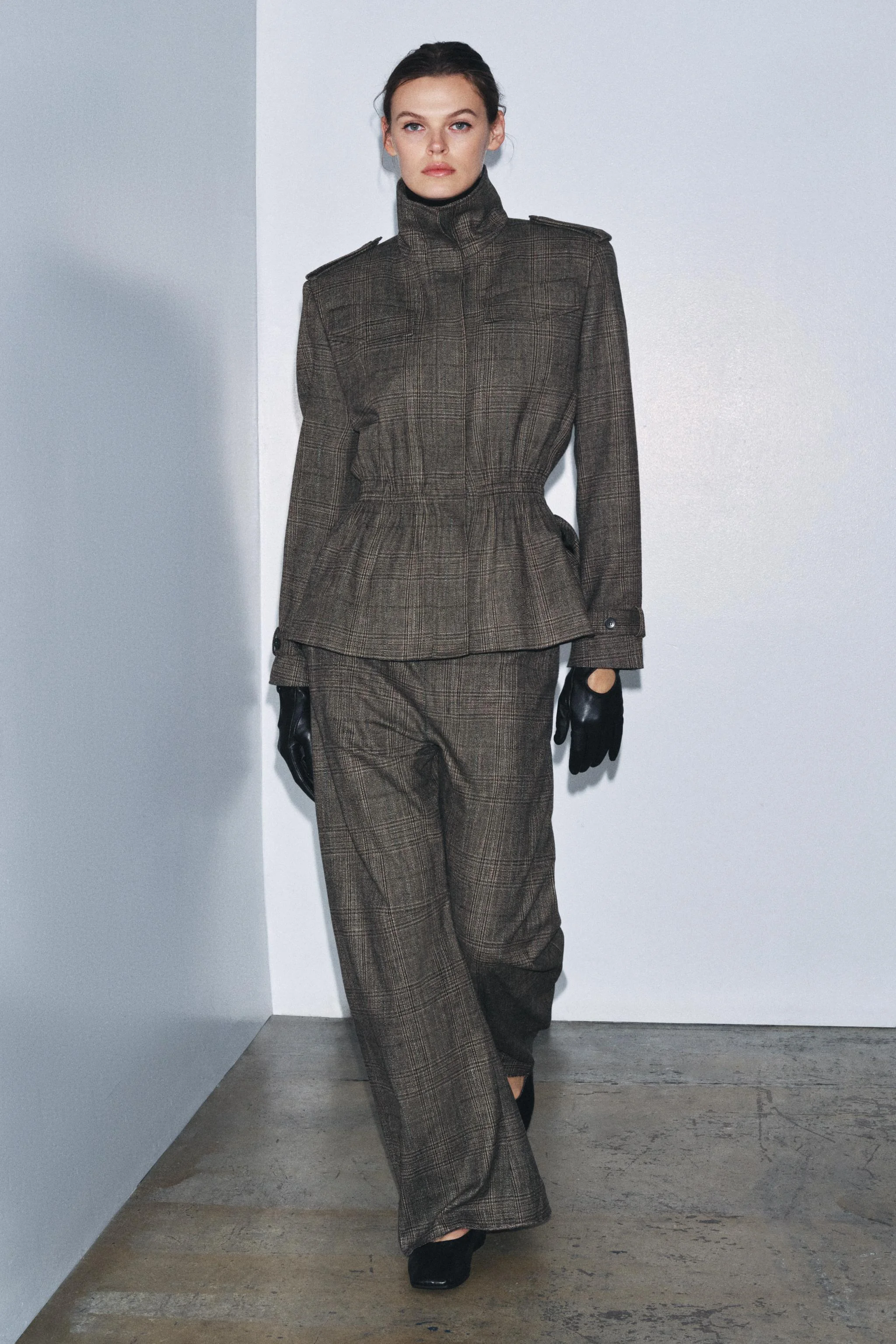 کت پپلوم چهارخانه با ترکیب پشم ZW COLLECTION