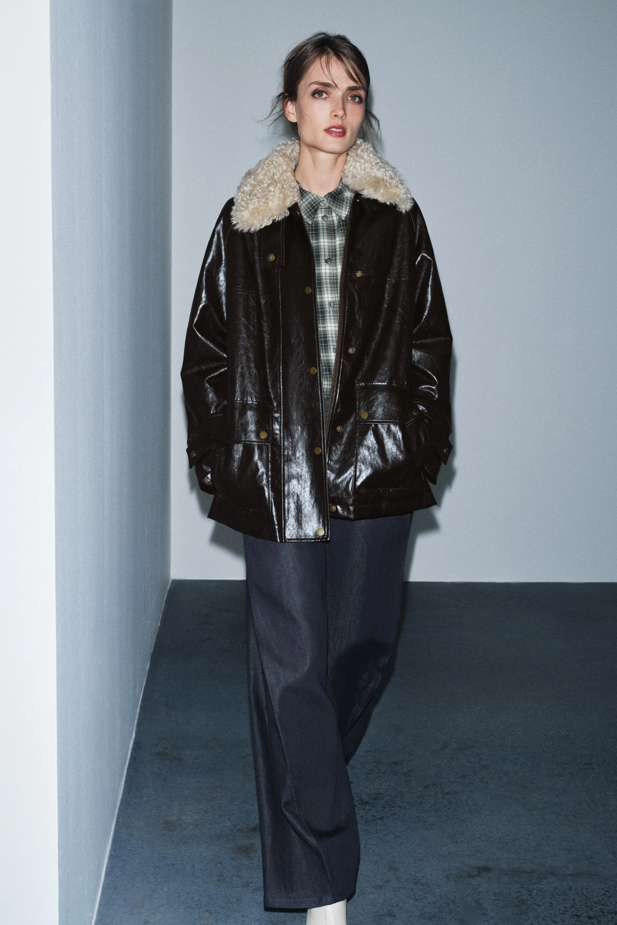 کت یقه خز مصنوعی ZW COLLECTION