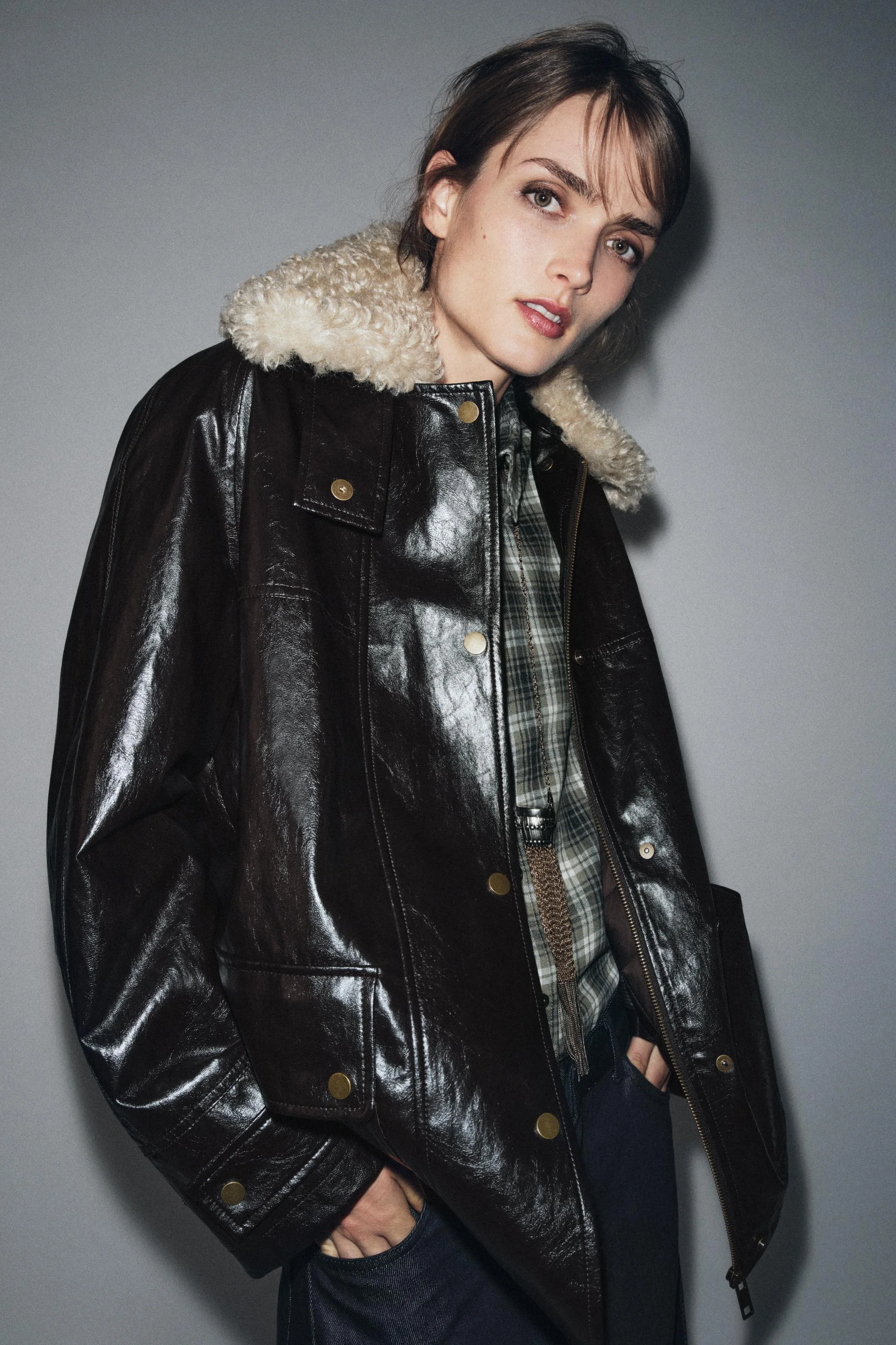 کت یقه خز مصنوعی ZW COLLECTION