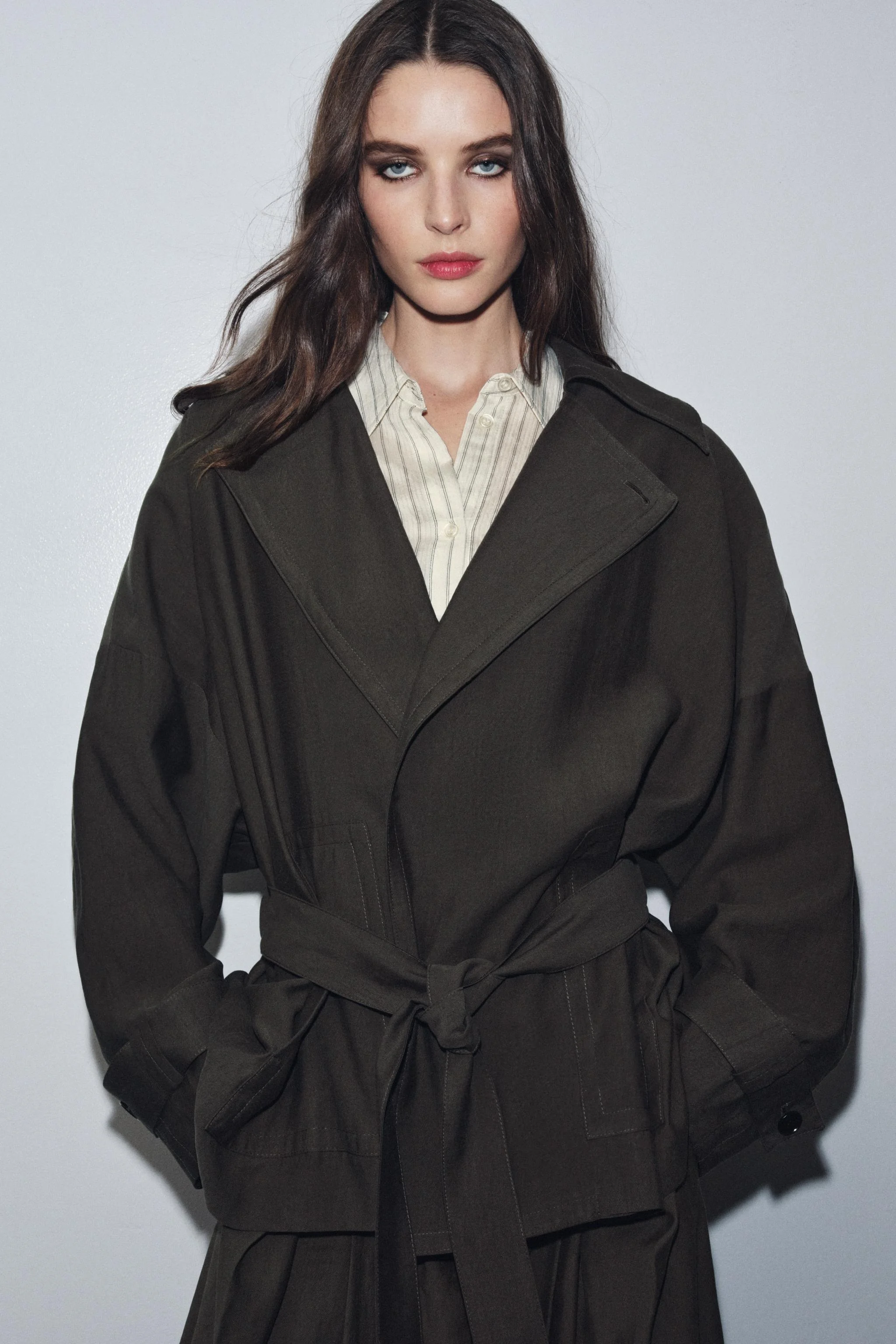 کت روان کمربند دار ZW COLLECTION