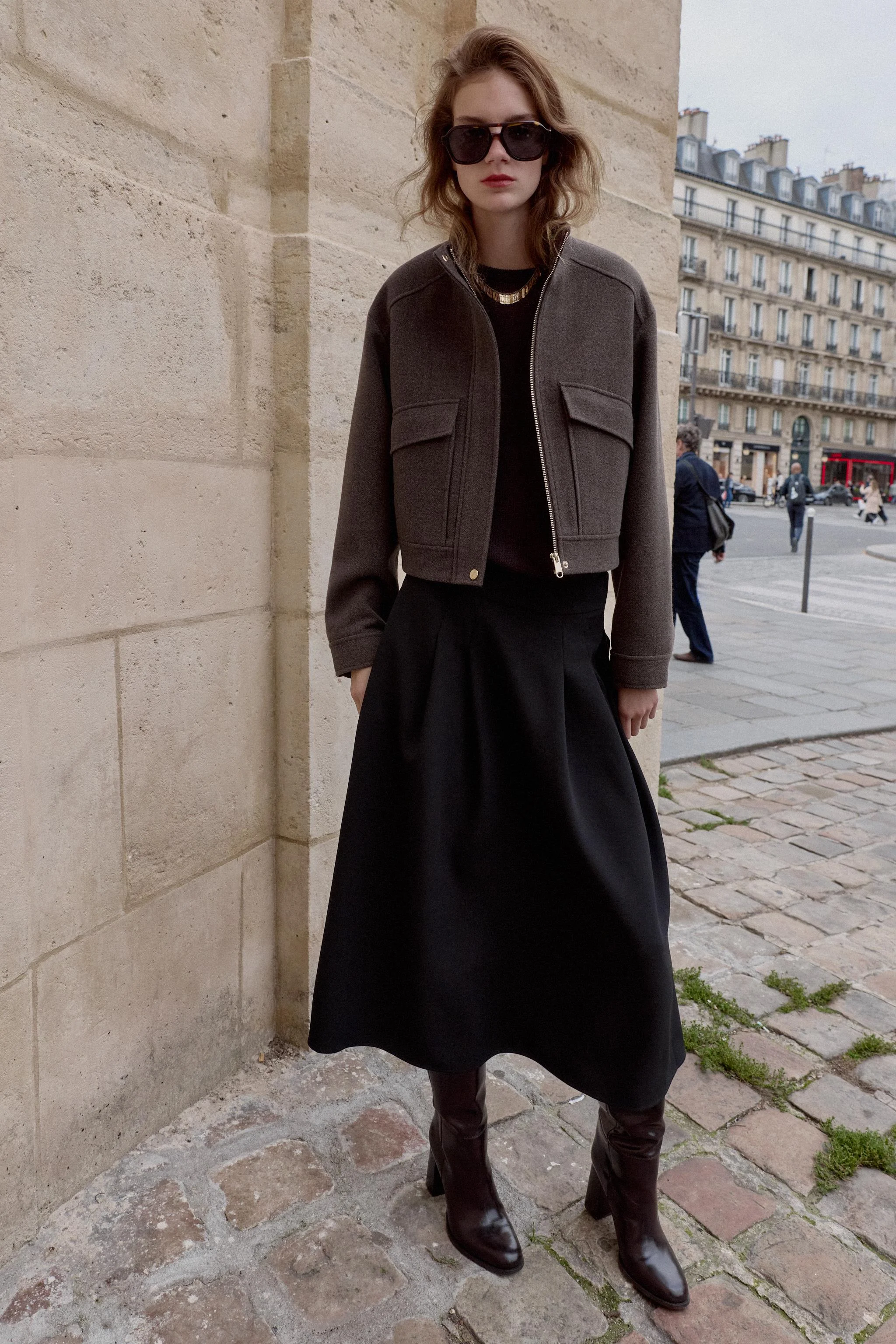 ژاکت یقه ایستاده نرم