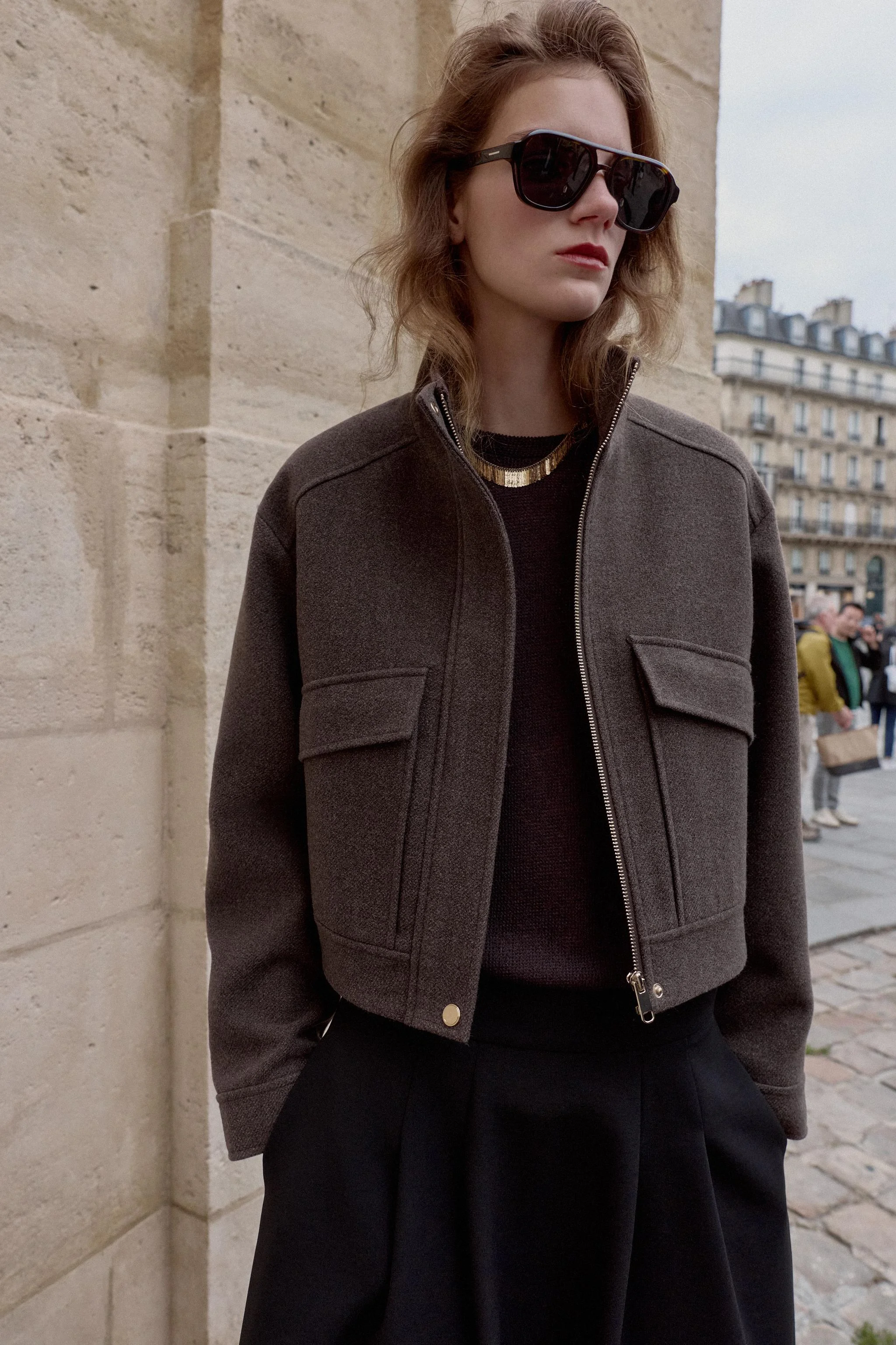 ژاکت یقه ایستاده نرم