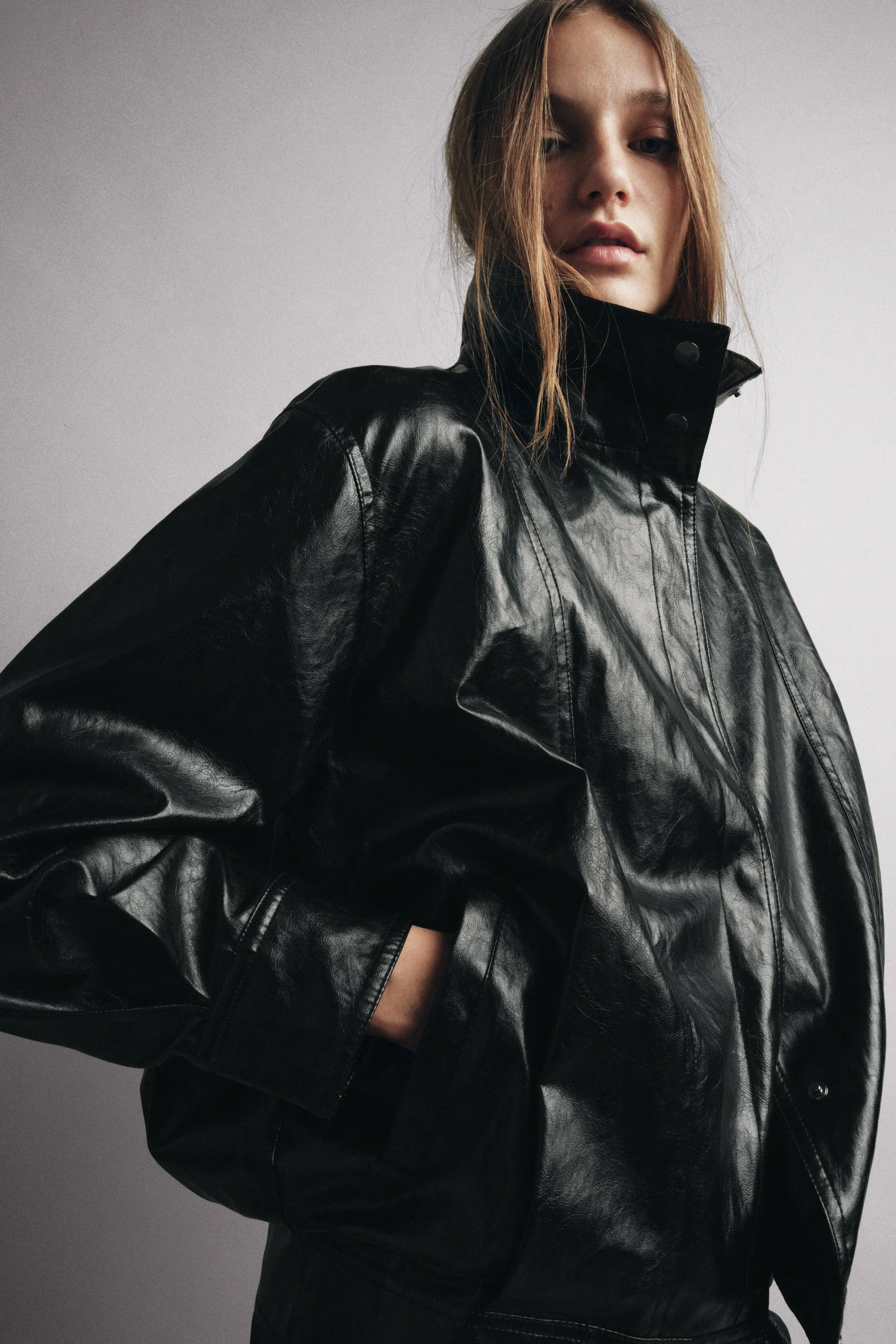 کاپشن بومبر زنانه ZW COLLECTION با یقه ایستاده