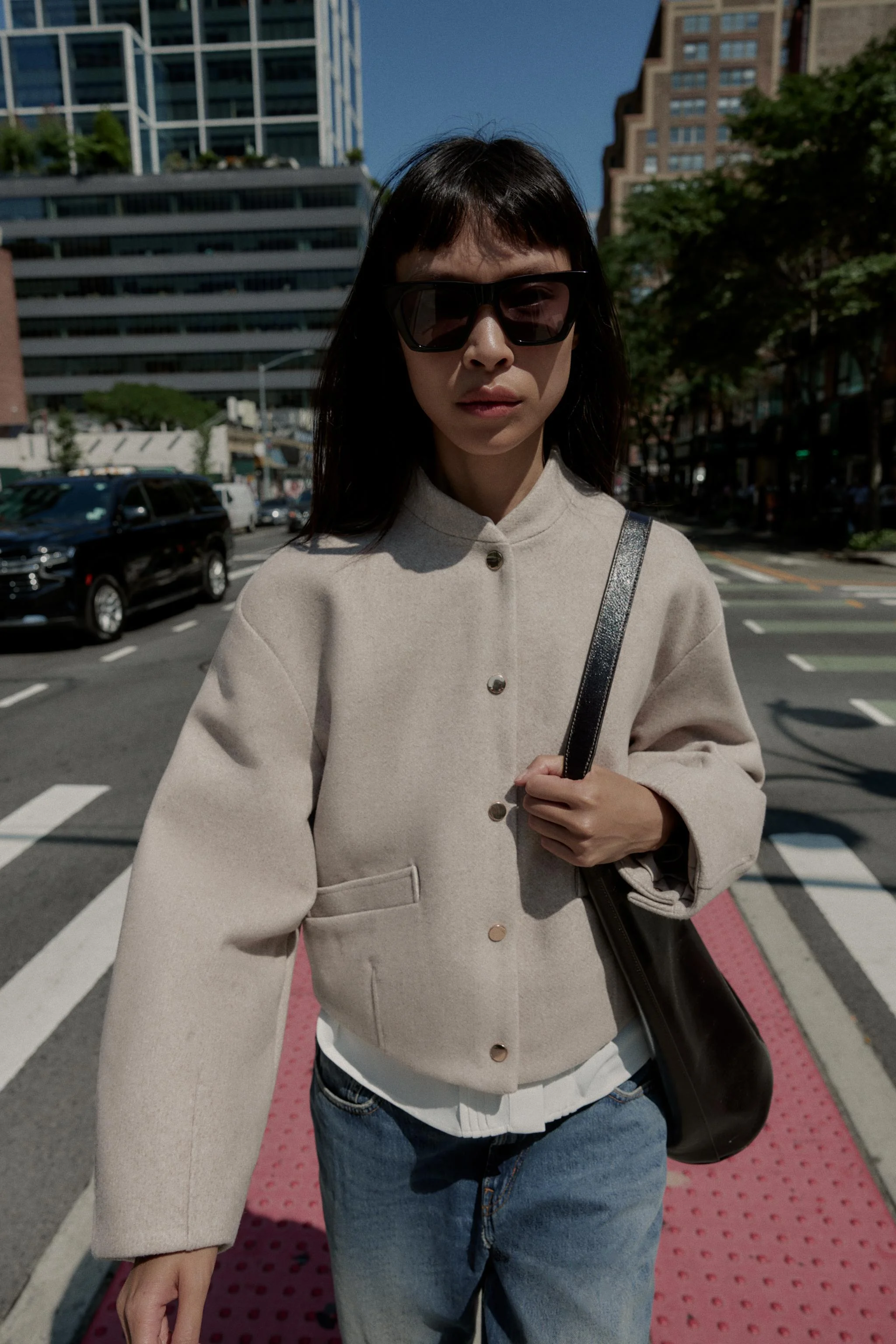 کاپشن خلبانی نرم با لبه کشی