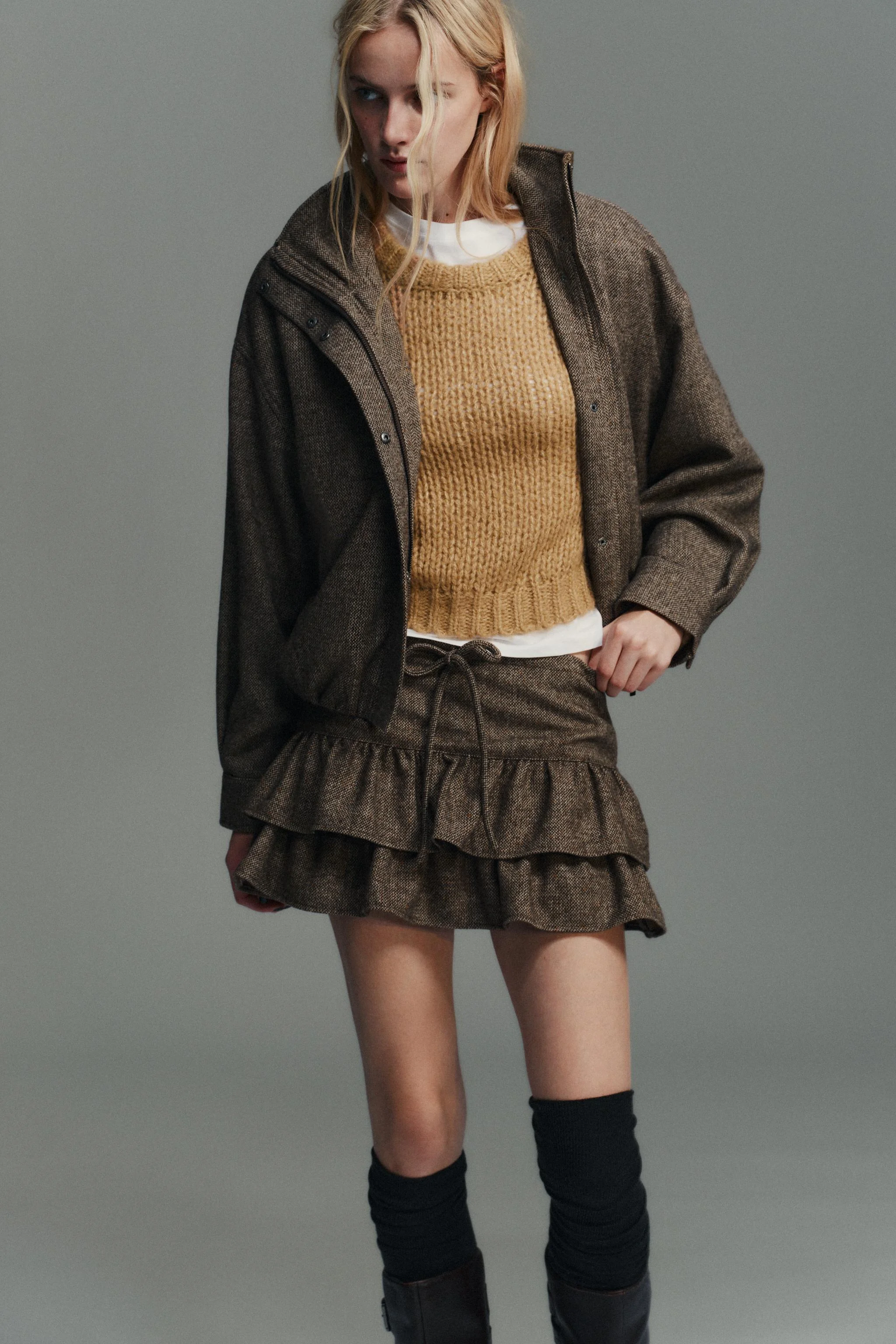 کت بافت پشمی طرح جناغی