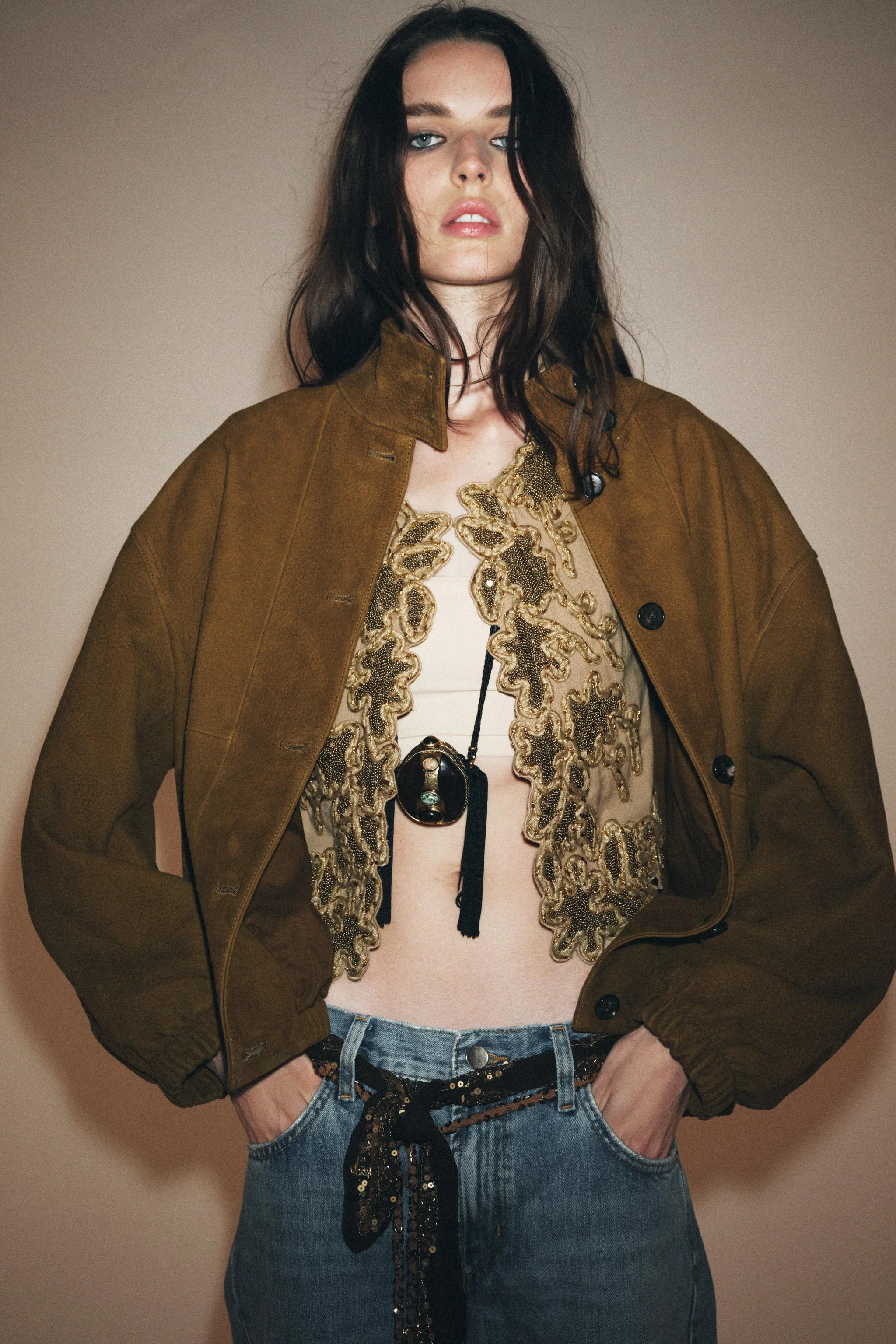 کاپشن خلبانی چرمی ZW COLLECTION نسخه محدود