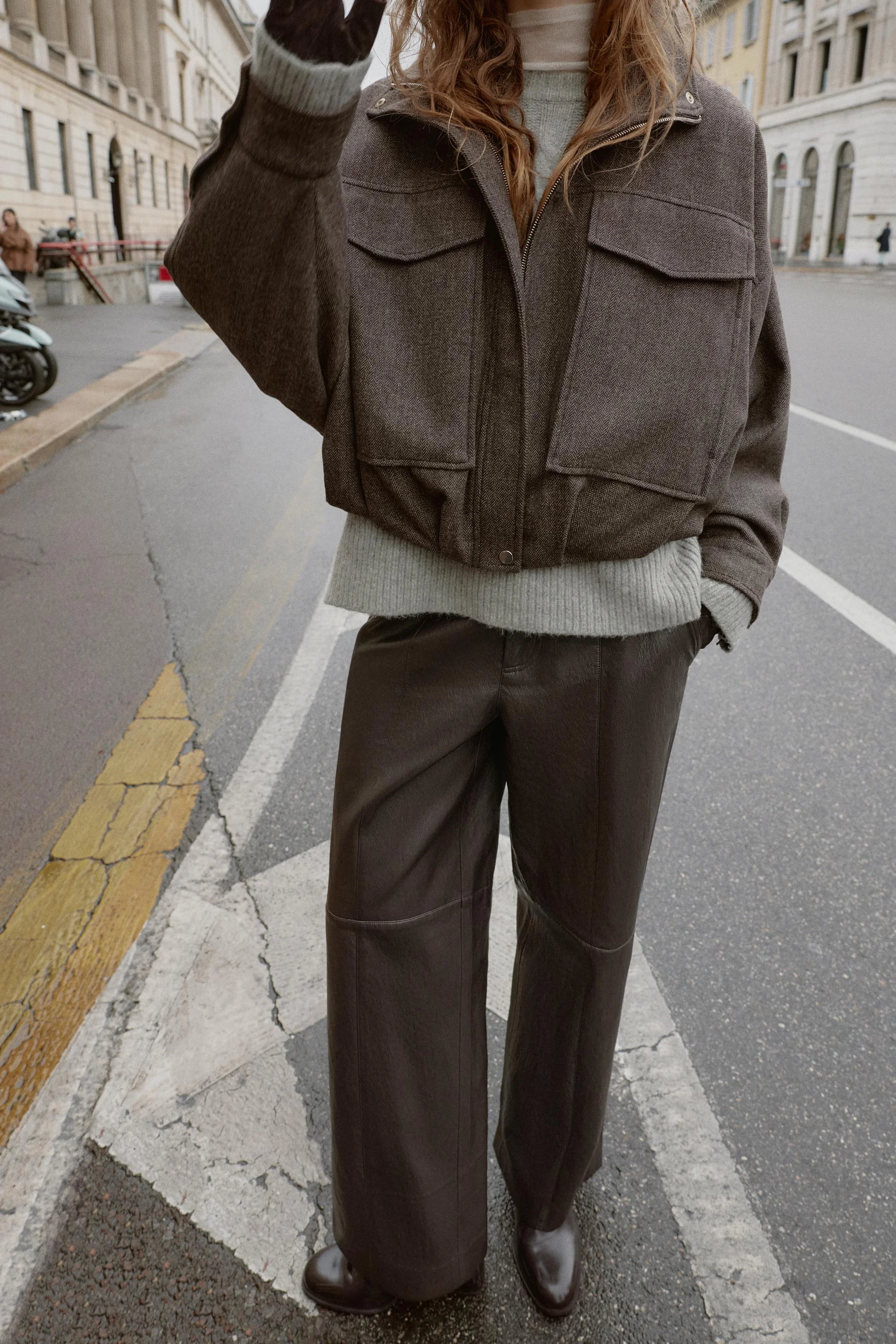 کاپشن خلبانی بادکنکی طرح شاه‌ماهی