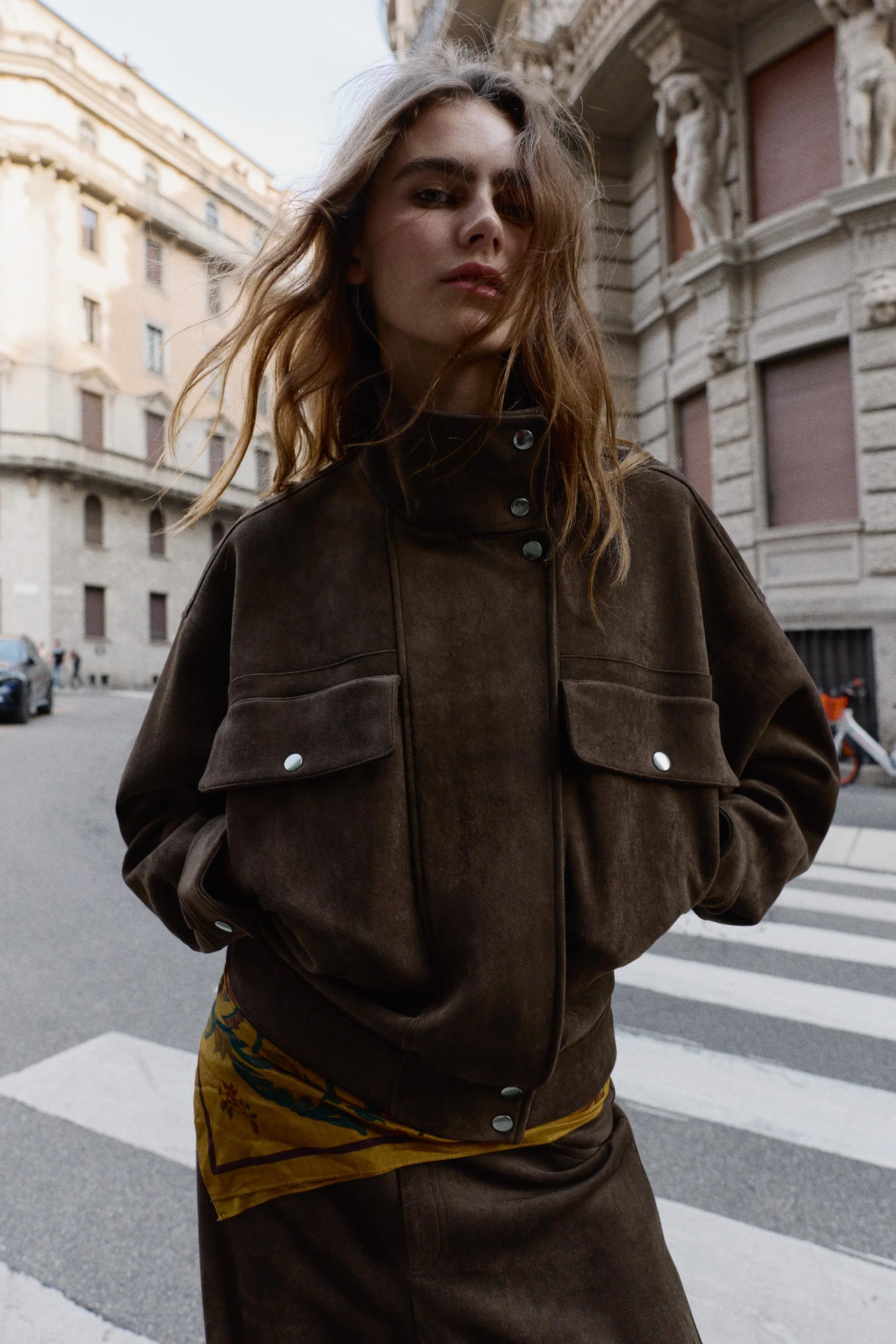 کاپشن خلبانی جیر مصنوعی بزرگ