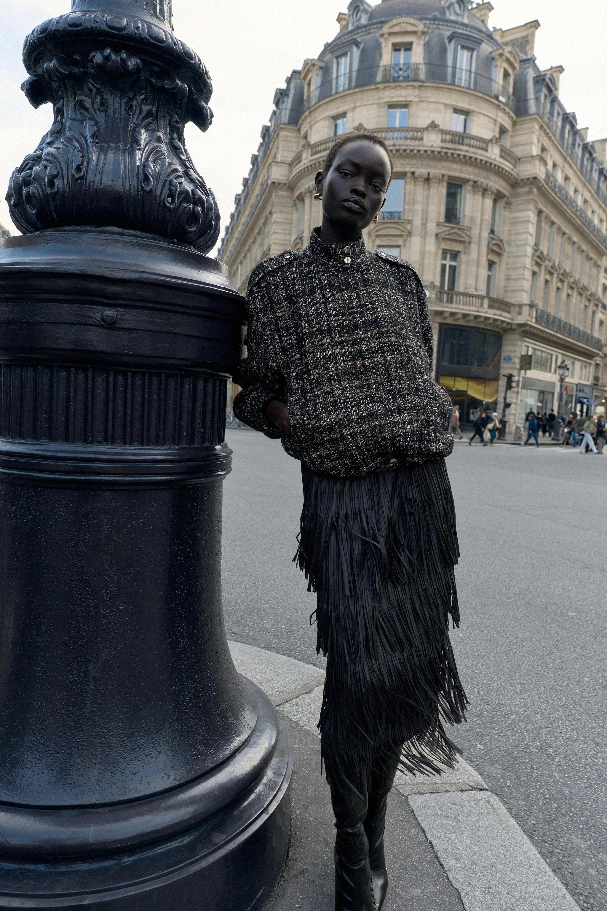 کاپشن خلبانی بافت دار با نخ متالیک