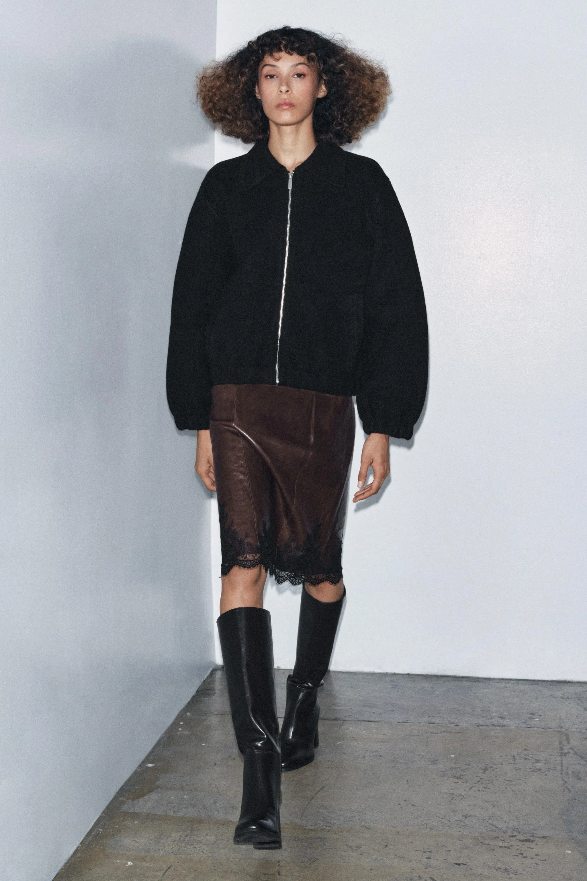 ژاکت بافتنی زیپدار مدل خلبانی ژاکت بافتنی زیپدار مدل خلبانی