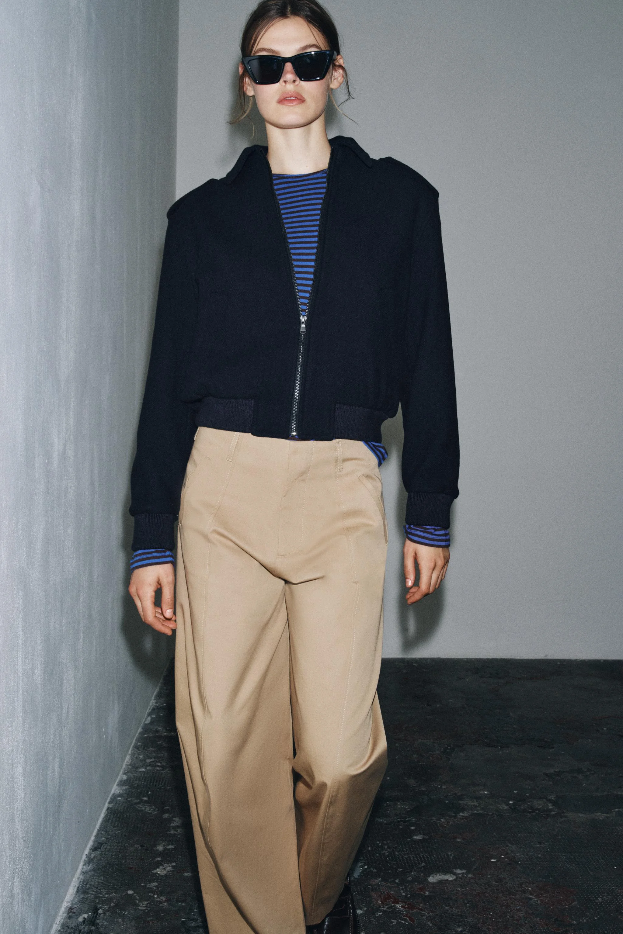 کاپشن خلبانی بافت پشمی مجموعه ZW