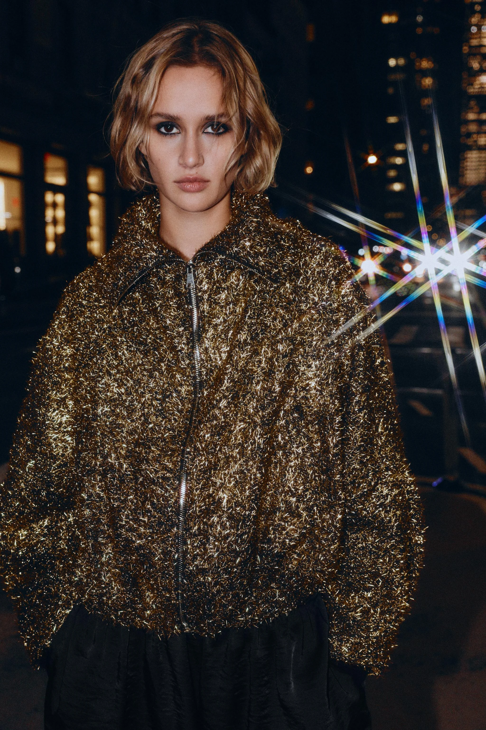 ژاکت خلبانی با نخ فلزی