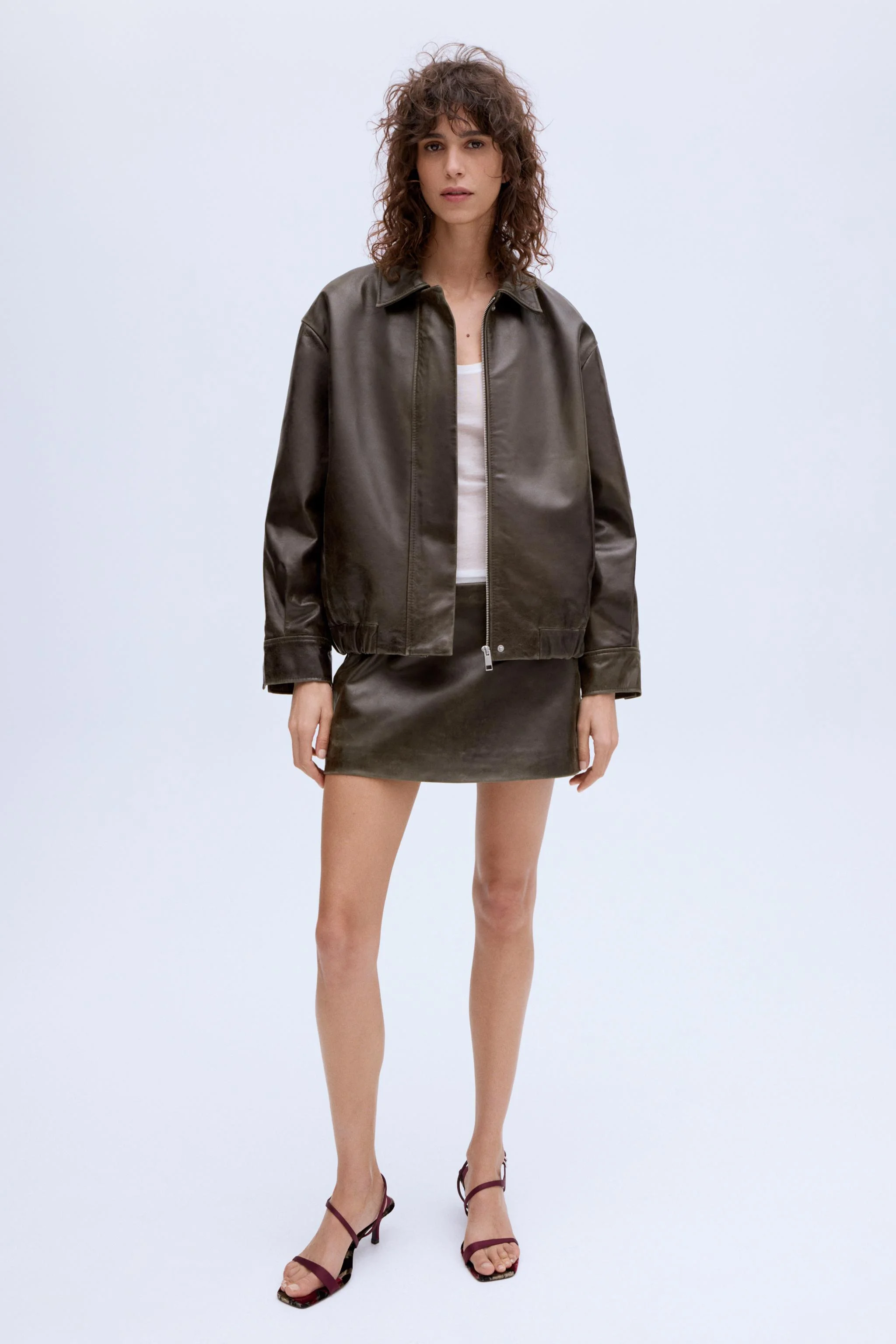 کاپشن چرم مدل خلبانی زنانه ZW، کالکشن لیمیتد ادیشن