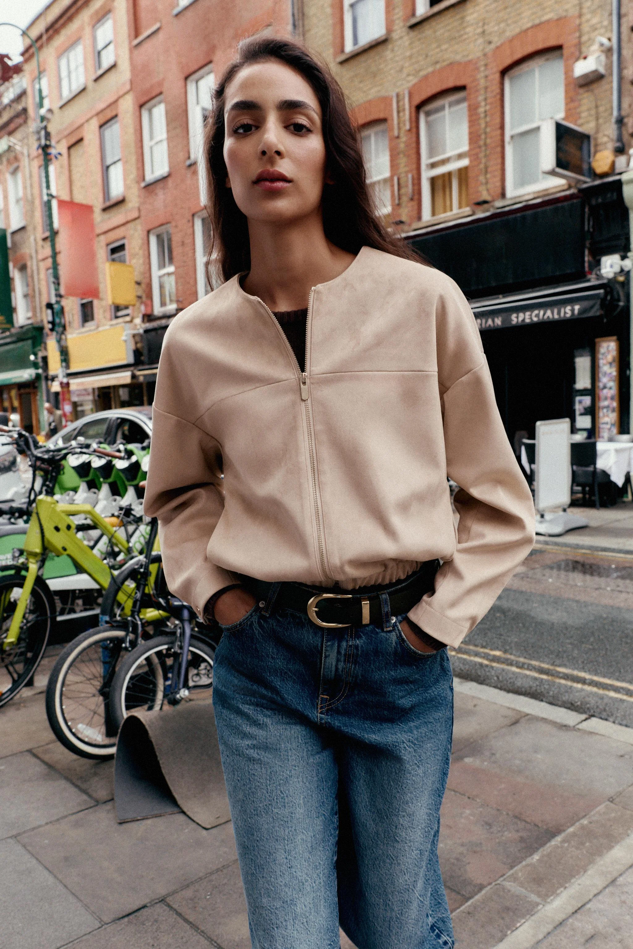 کاپشن خلبانی جیر مصنوعی