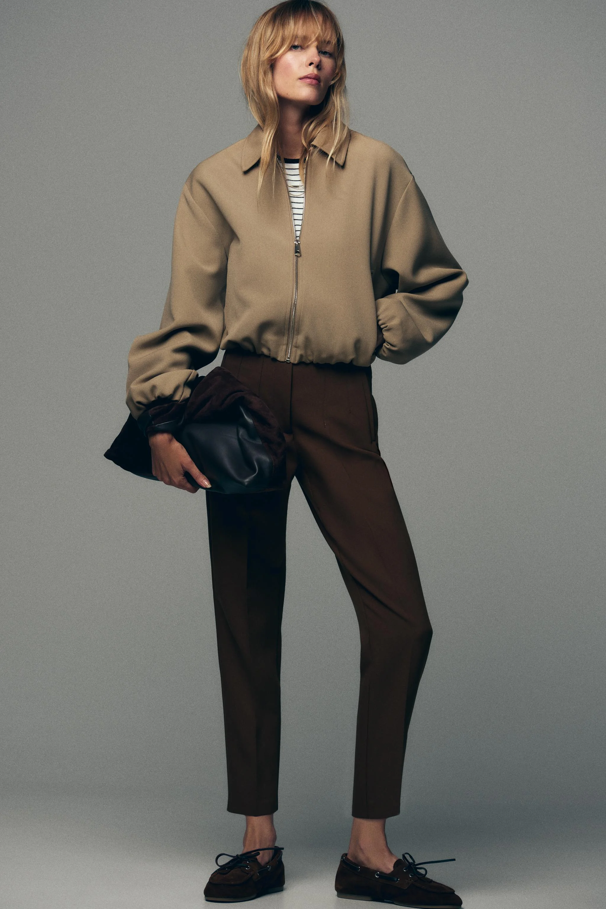 کاپشن خلبانی آستین پفی