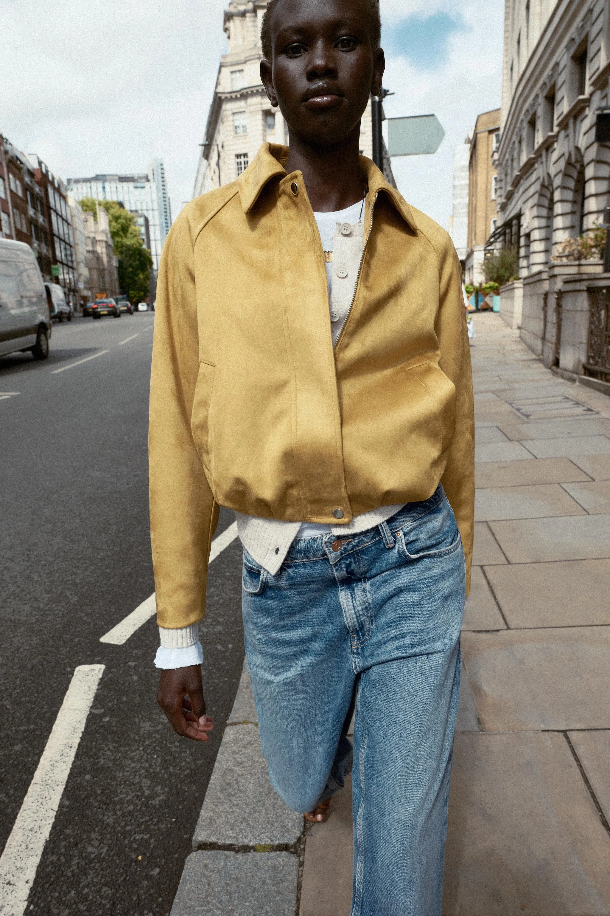 کاپشن خلبانی جیر مصنوعی