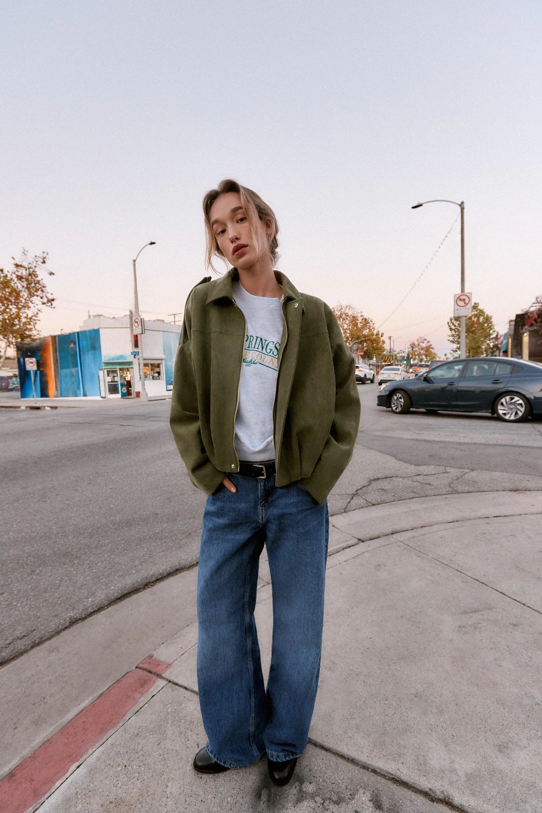 کاپشن خلبانی با بافت جیر