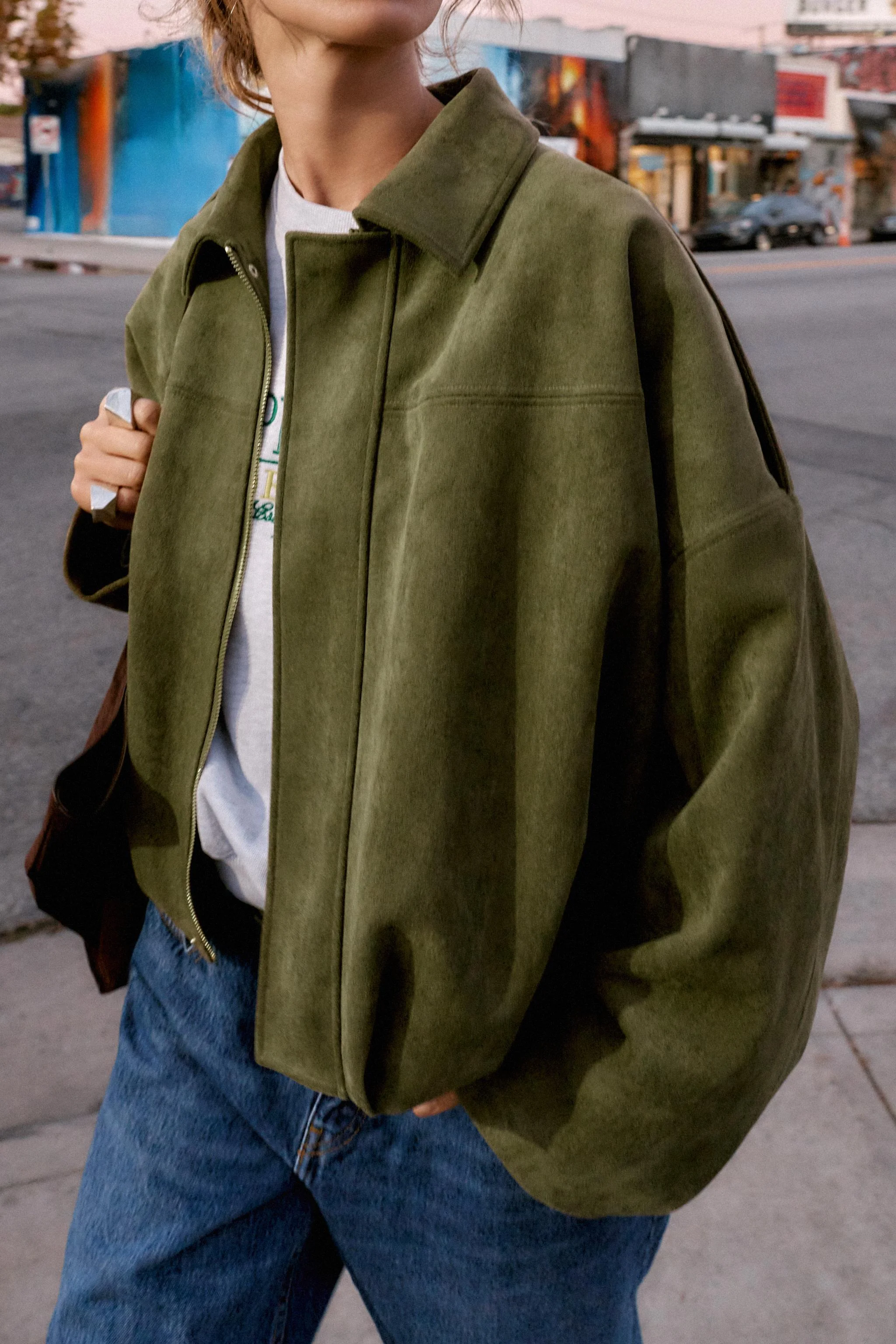 کاپشن خلبانی با بافت جیر