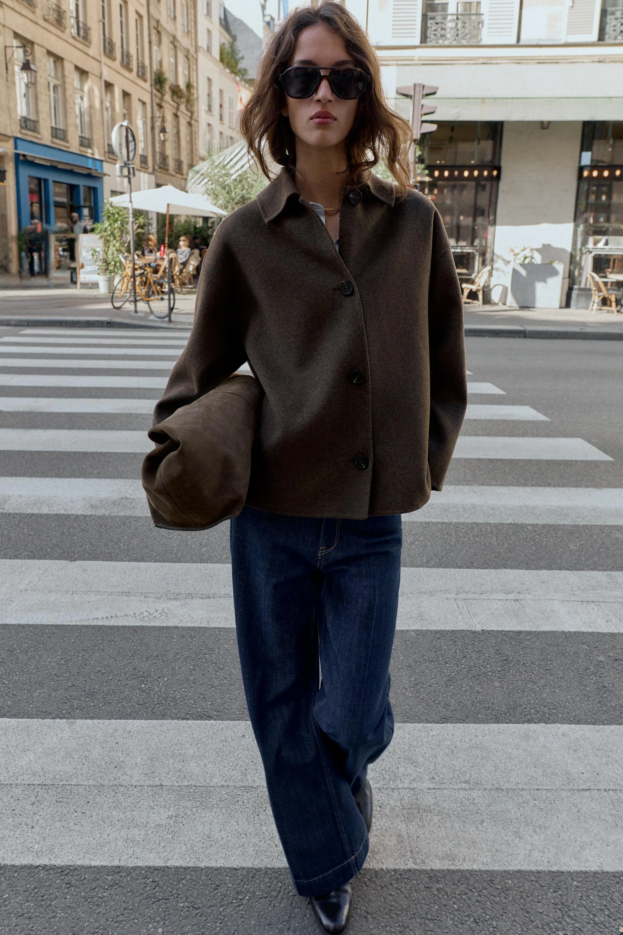 پالتو پشمی با یقه خز مصنوعی