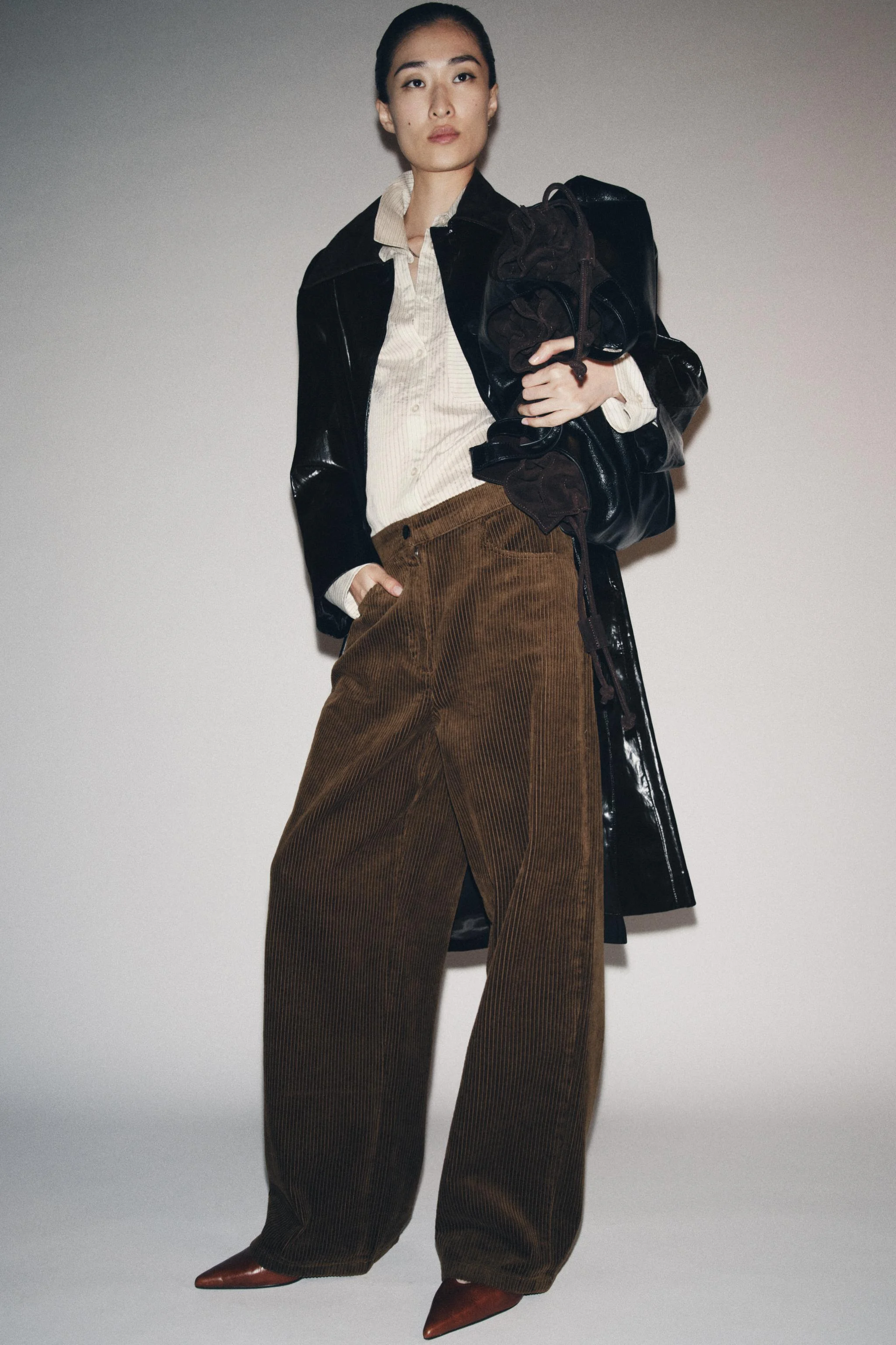 بارانی براق نسخه محدود ZW COLLECTION با یقه متضاد