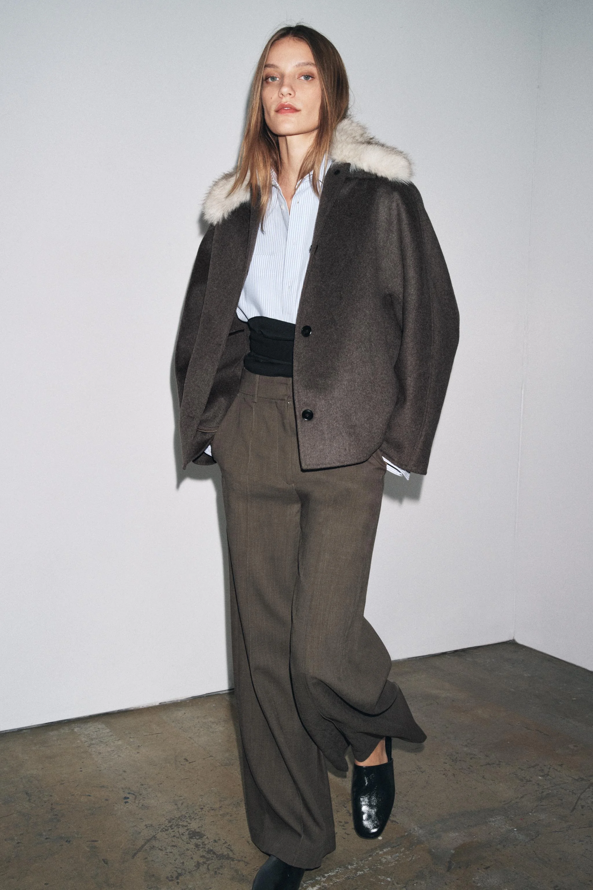 کت یقه خز مصنوعی ZW COLLECTION