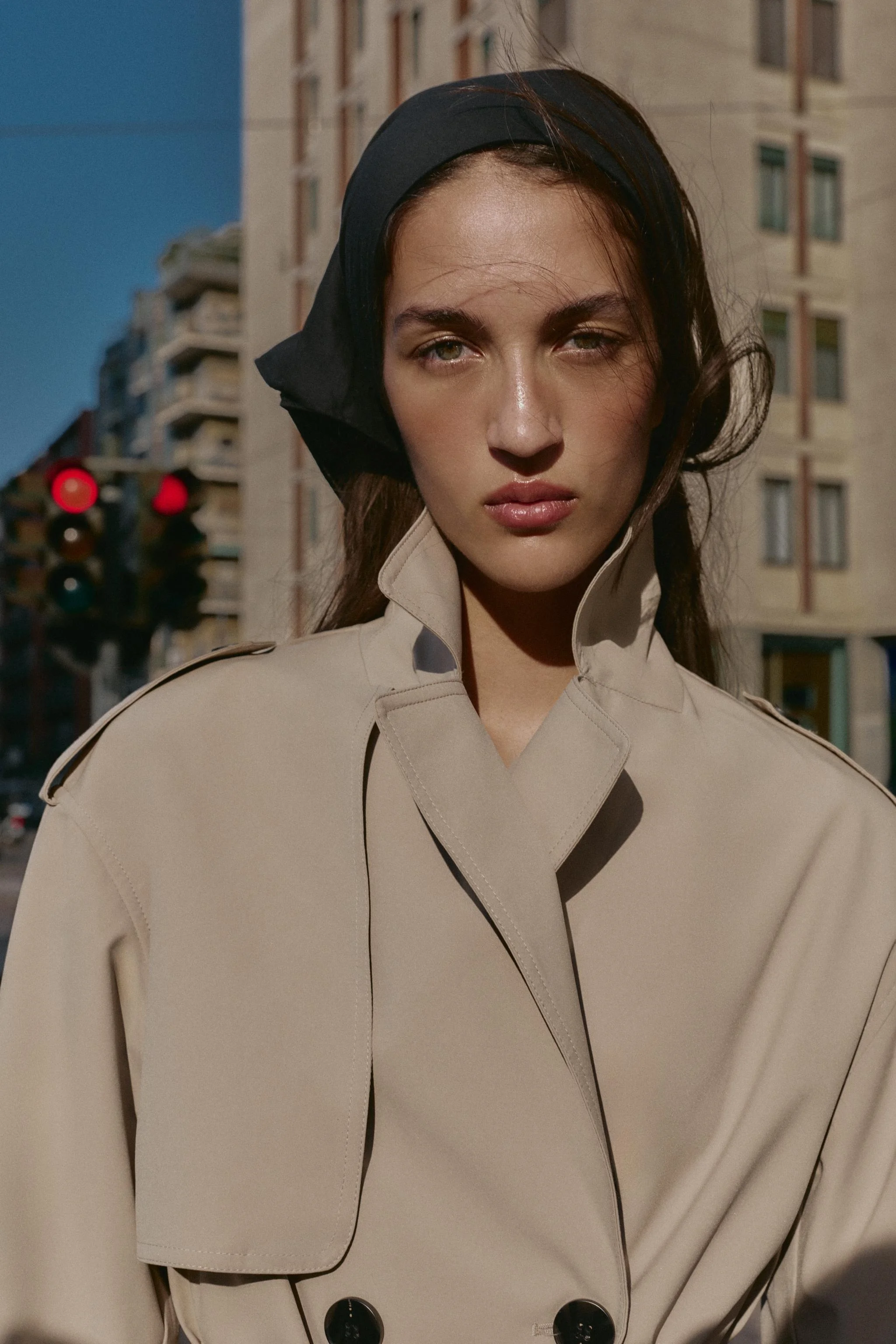 بارانی بلند ضد باد و ضد آب با کمربند